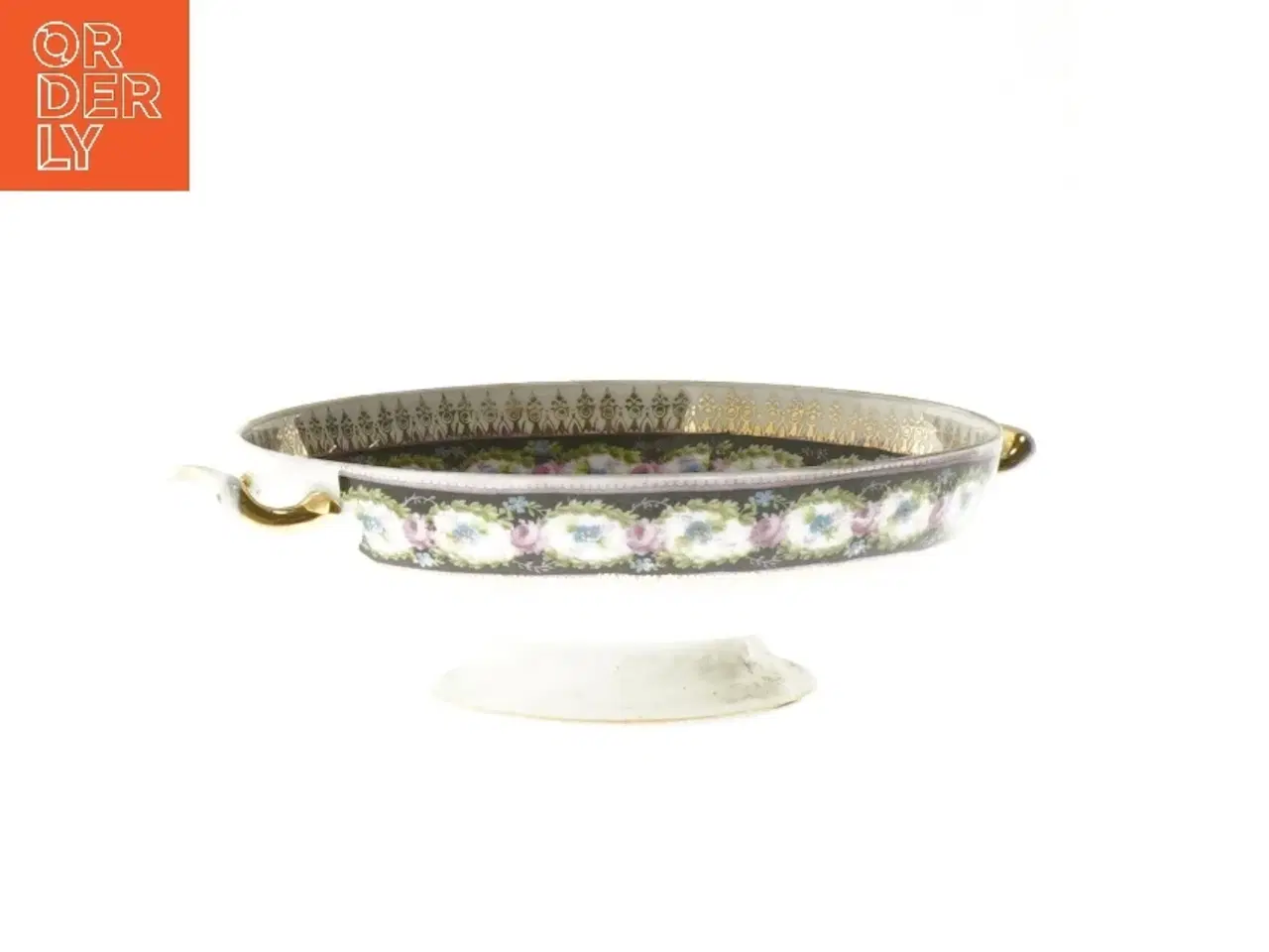 Billede 1 - Porcelænsfad med blomstermotiv (str. Ø 15 cm)