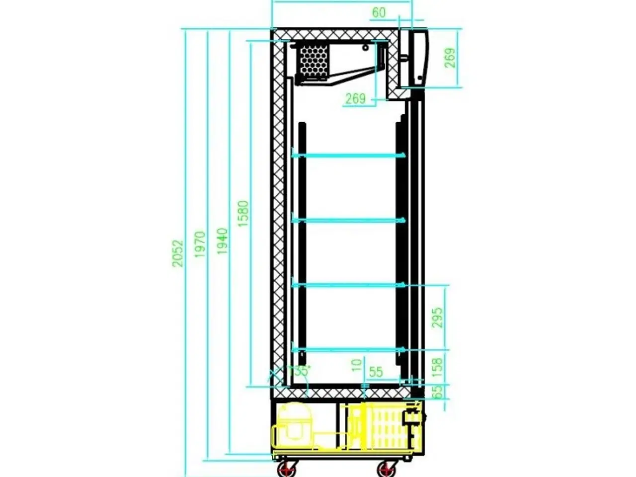 Billede 2 - Combisteel display køleskab – 68x70x199 cm