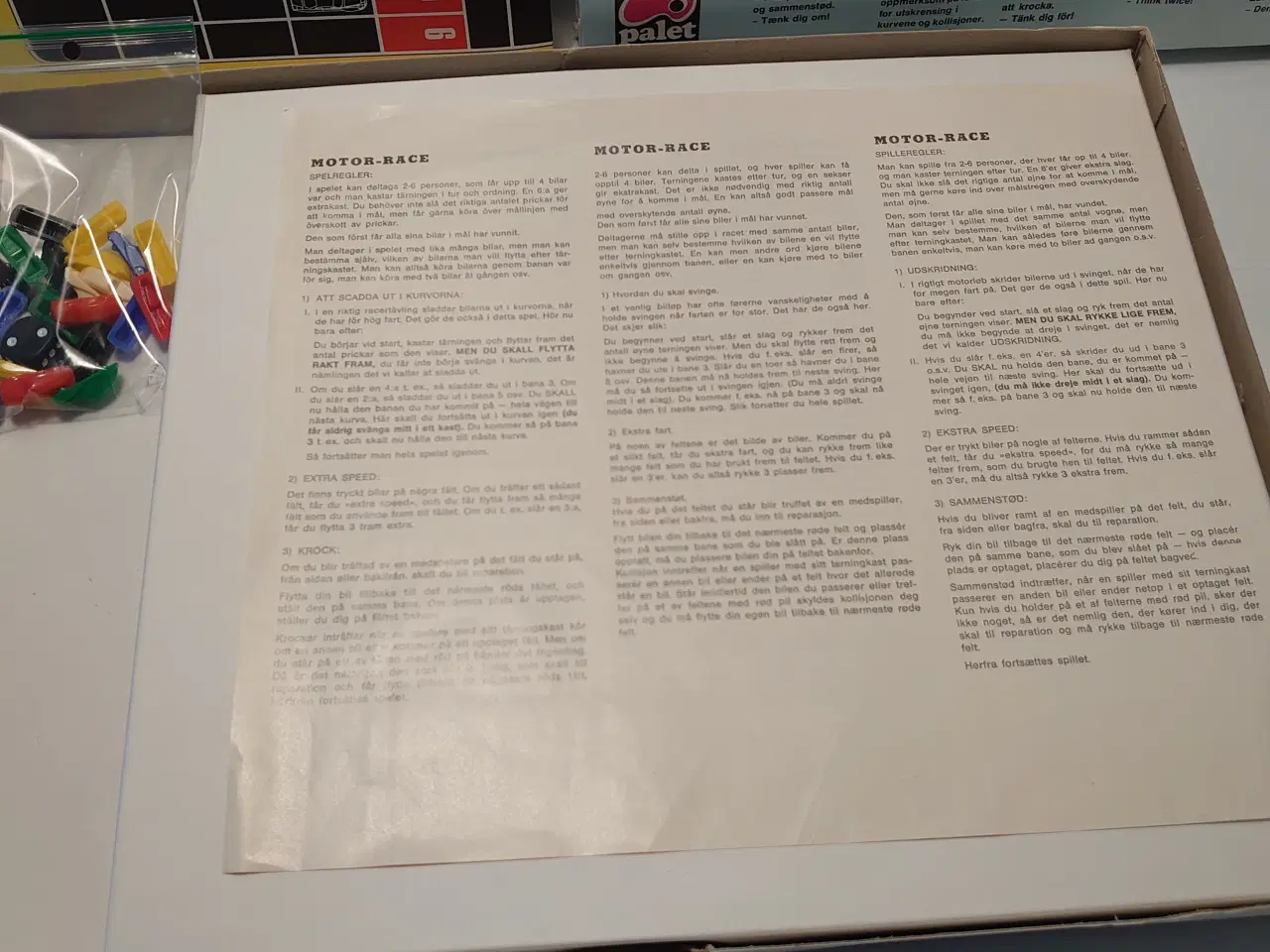 Billede 2 -  Motor-Race brætspil. Paletspil nr 4284. 1970´erne