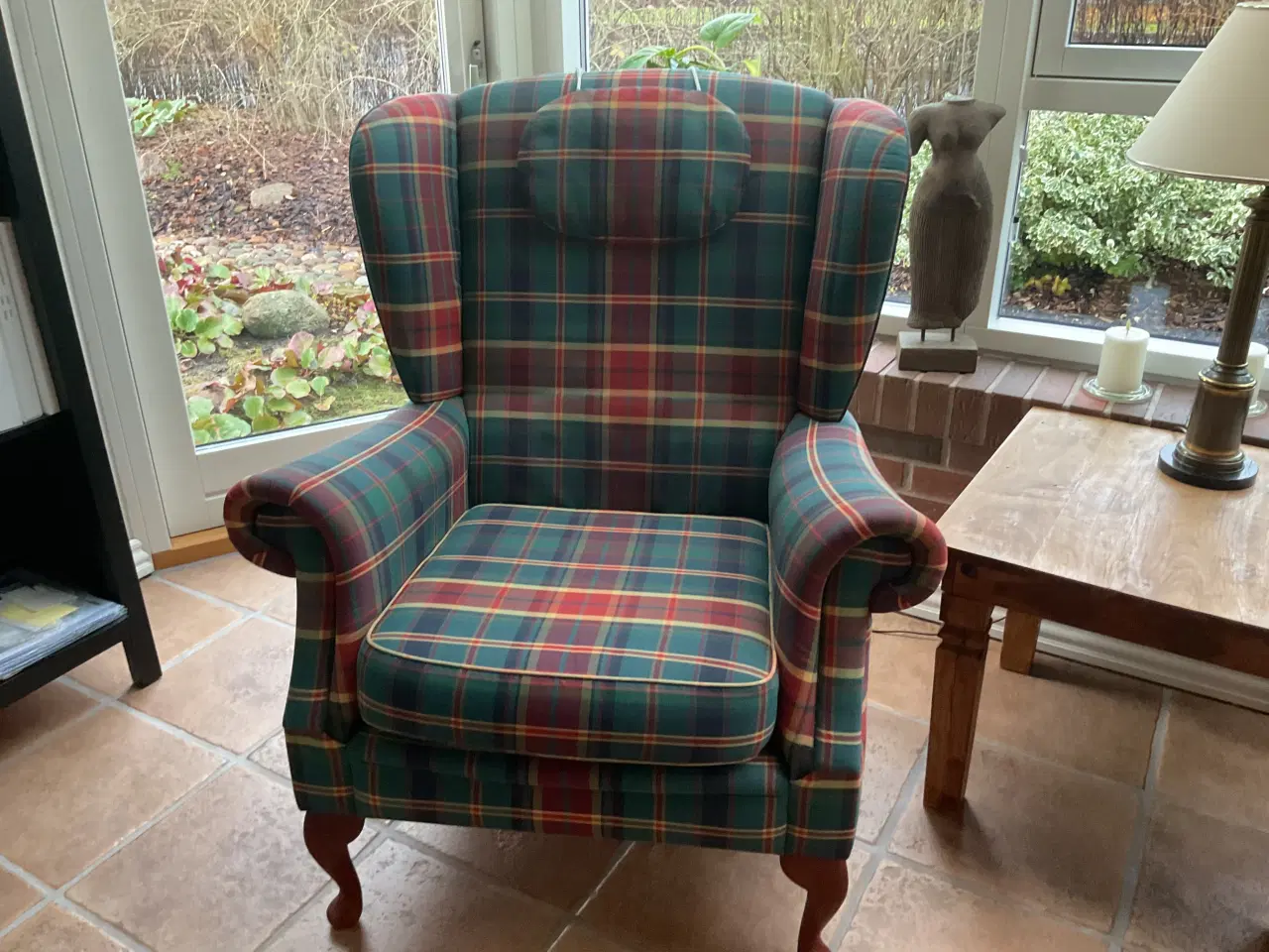 Billede 4 - Lænestole / øreklapstole i ternet stof 