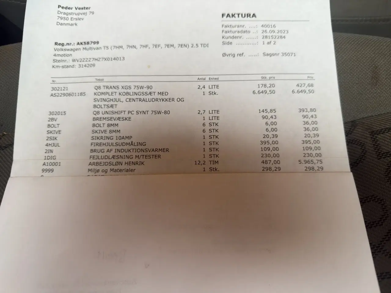 Billede 21 - VW Shuttle 2,5 TDi 130 kort 8prs