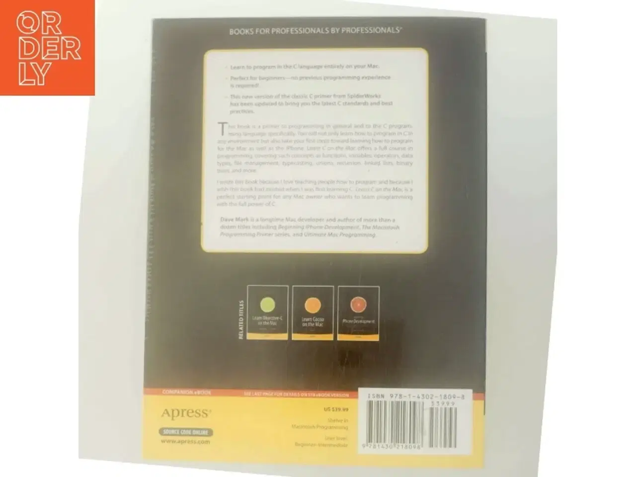 Billede 3 - Learn C on the Mac af David Mark (Bog)