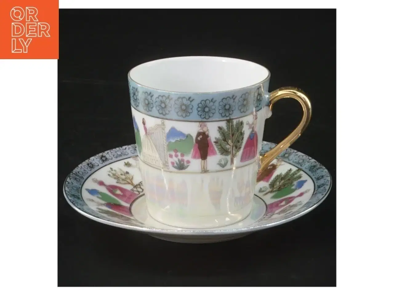 Billede 1 - Mokkakop Porcelænskop med underkop (str. Ø. 11 cm ø 6 cm)