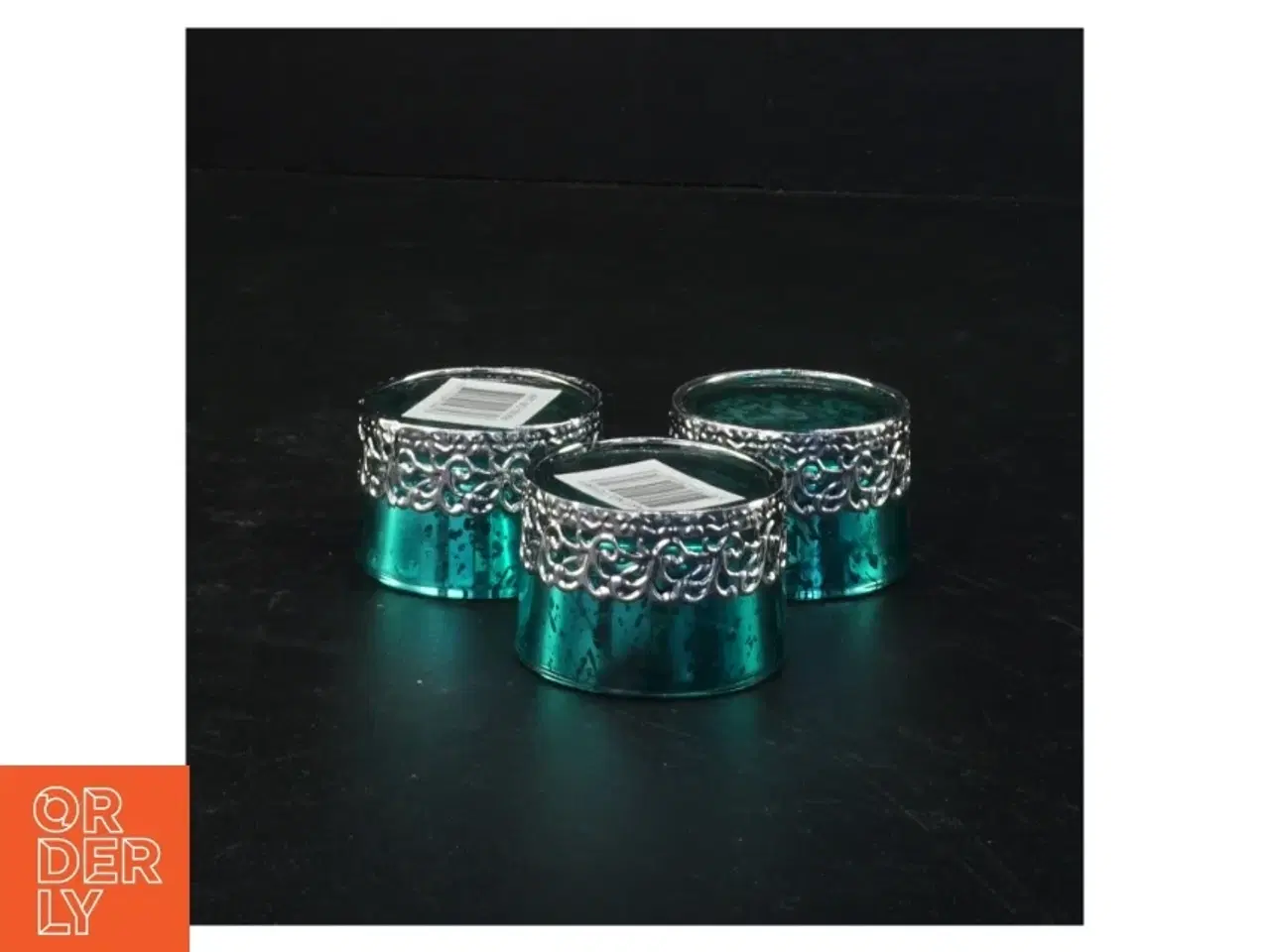 Billede 4 - Turkis glaslysestager (str. 3,5 x 5 cm)