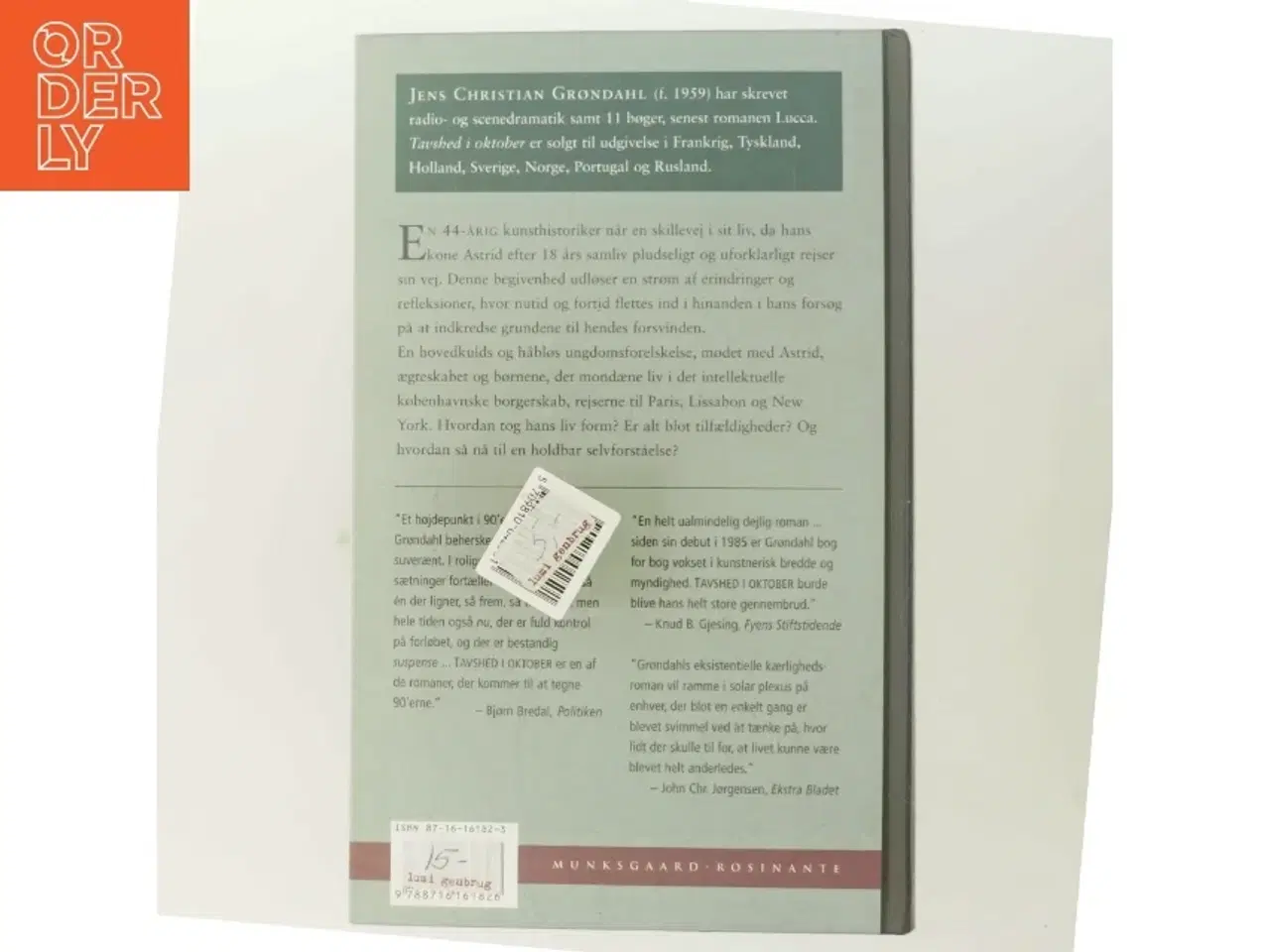 Billede 3 - Tavshed i oktober af Jens Christian Grøndahl (Bog)