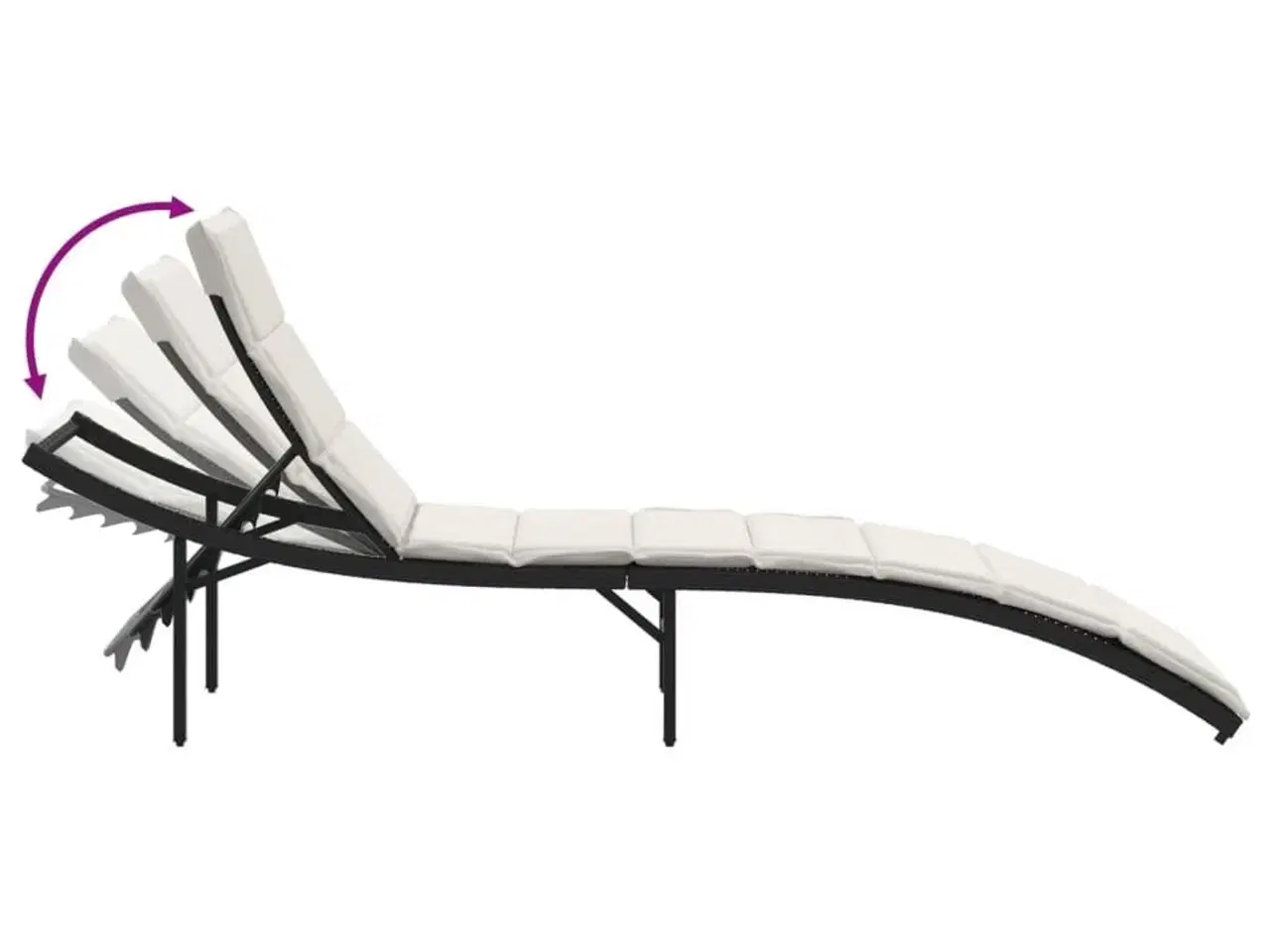 Billede 8 - Liggestole 2 stk. med bord polyrattan sort