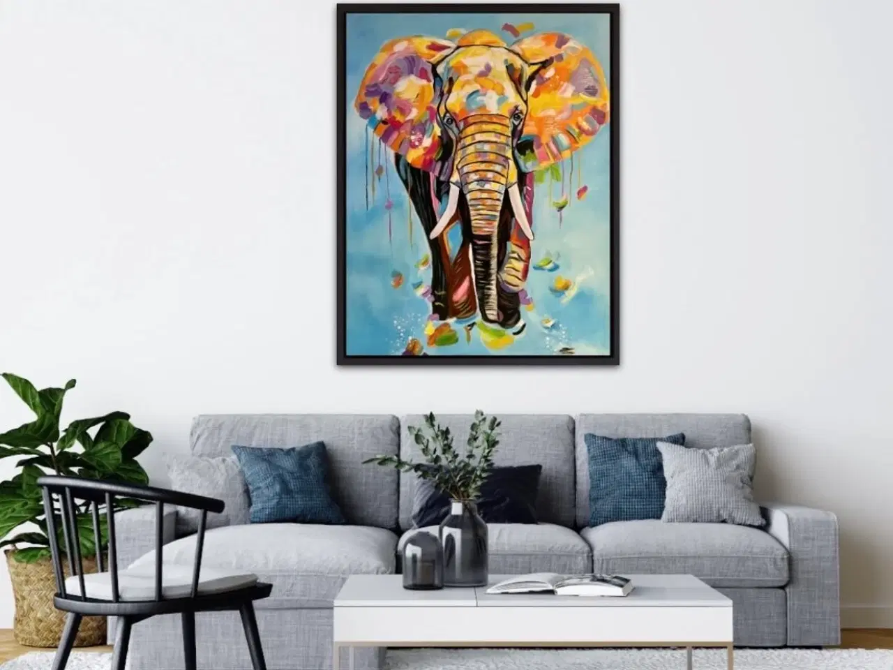 Billede 5 - Maleri Elefant 
