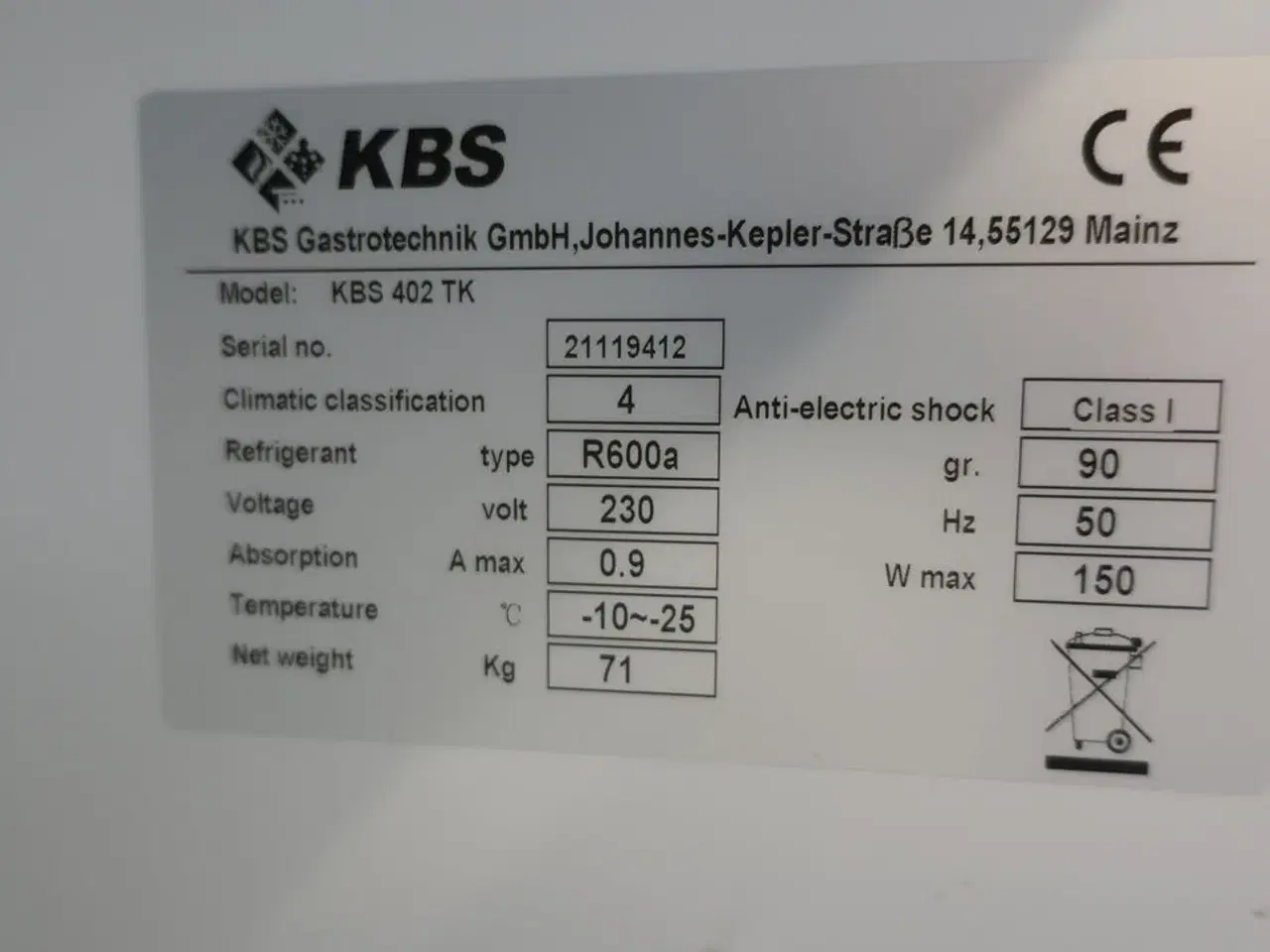 Billede 5 - Fryseskab KBS 402 TK