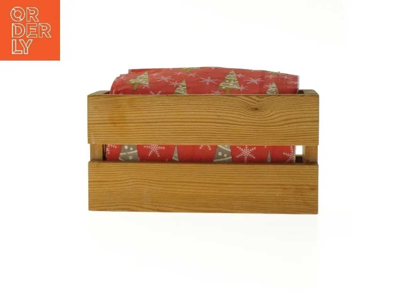 Billede 1 - Træserviet holder med juleservietter (str. 10,5x7x20 cm)