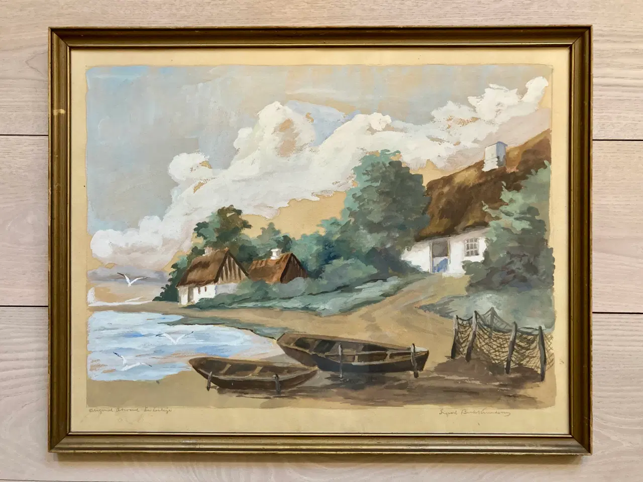 Billede 1 - Sigrid B Knudsen (f:1864 d:1948) akvarel Landskabb