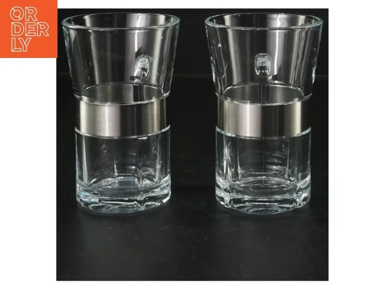 Billede 2 - Glas espressokopper med metalholdere