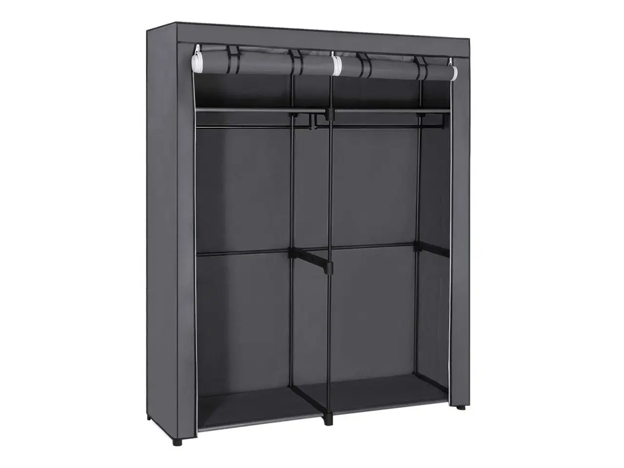 Billede 1 - Garderobeskab i stof – SONGMICS, 2 tøjstænger, sammenklappeligt, grå 140 × 43 × 174 cm