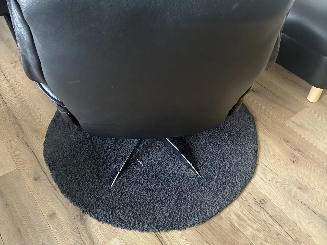Billede 3 - Læder lænestol sort