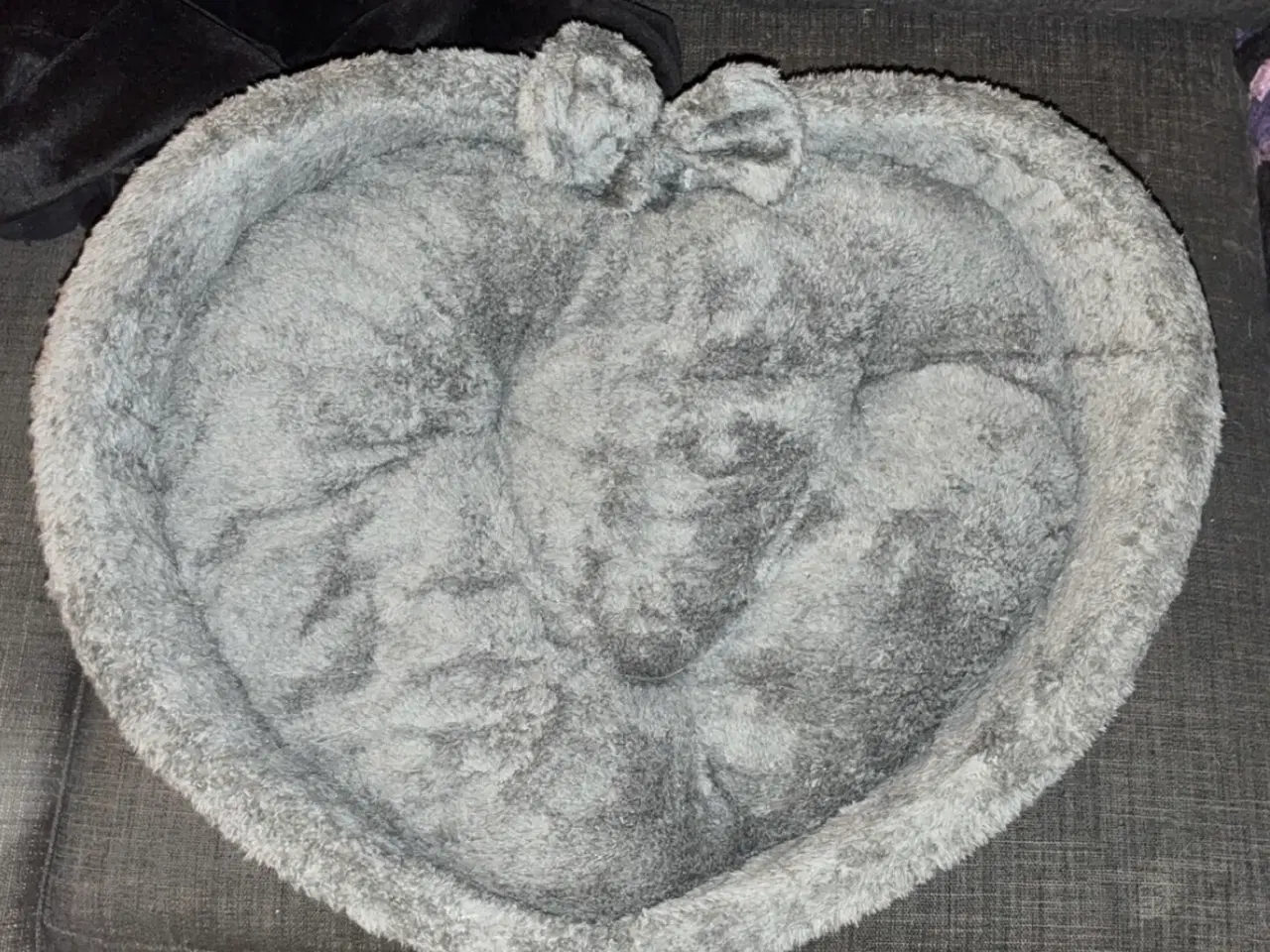 Billede 1 - Flot Grå hjerteformet kat/hunde seng 