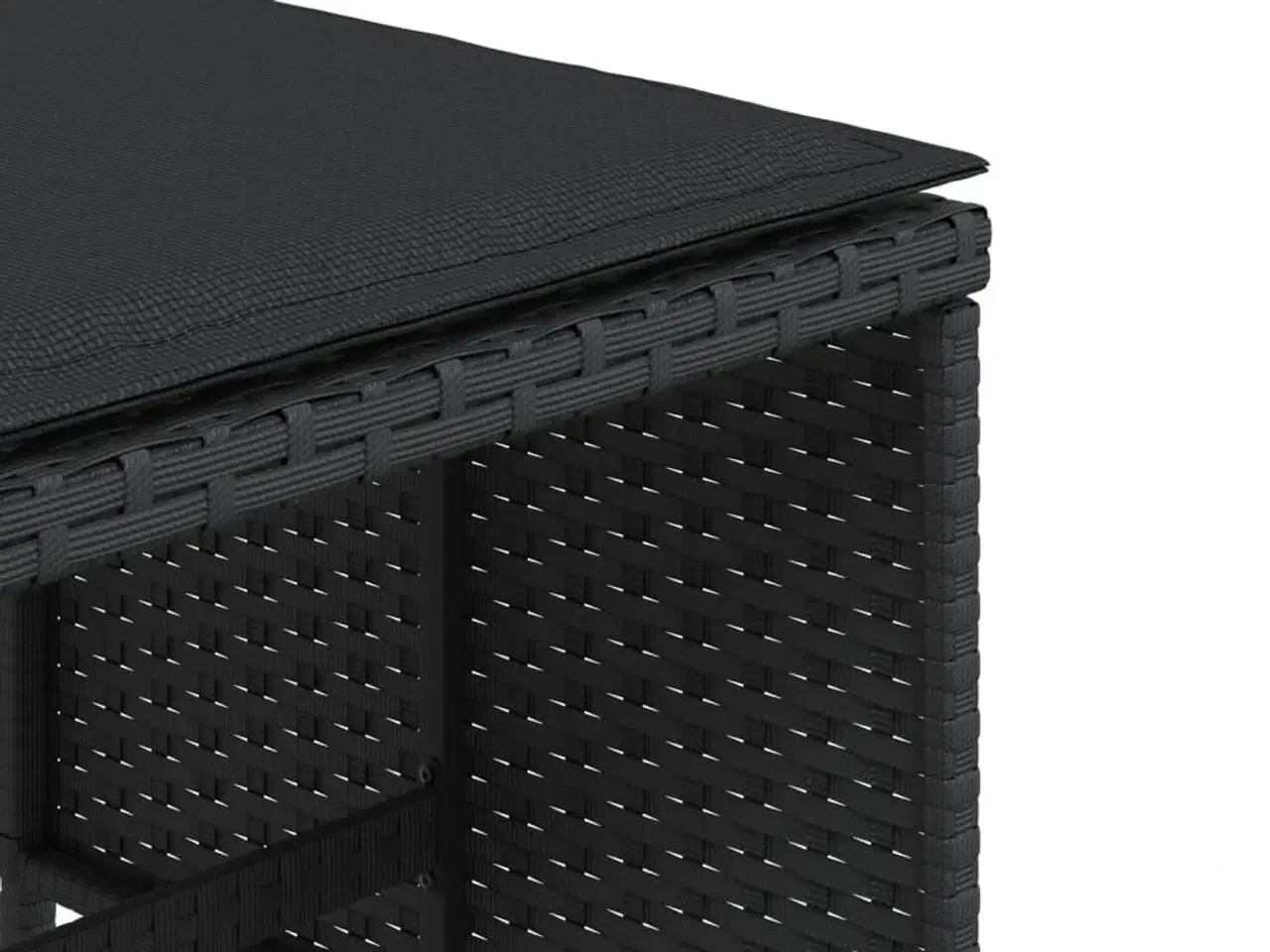Billede 9 - Haveskammel med hynder 4 stk. 40x40x35 cm polyrattan sort