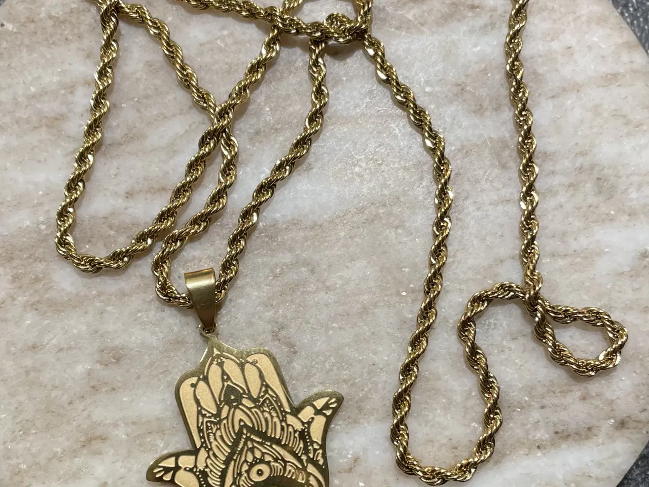 Billede 2 - Goldfilled Hamsa vedhæng med valgfri kæde