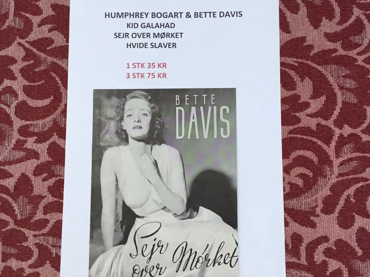 Billede 2 - HUMPHREY BOGART + BETTY DAVIS - 3 LOT