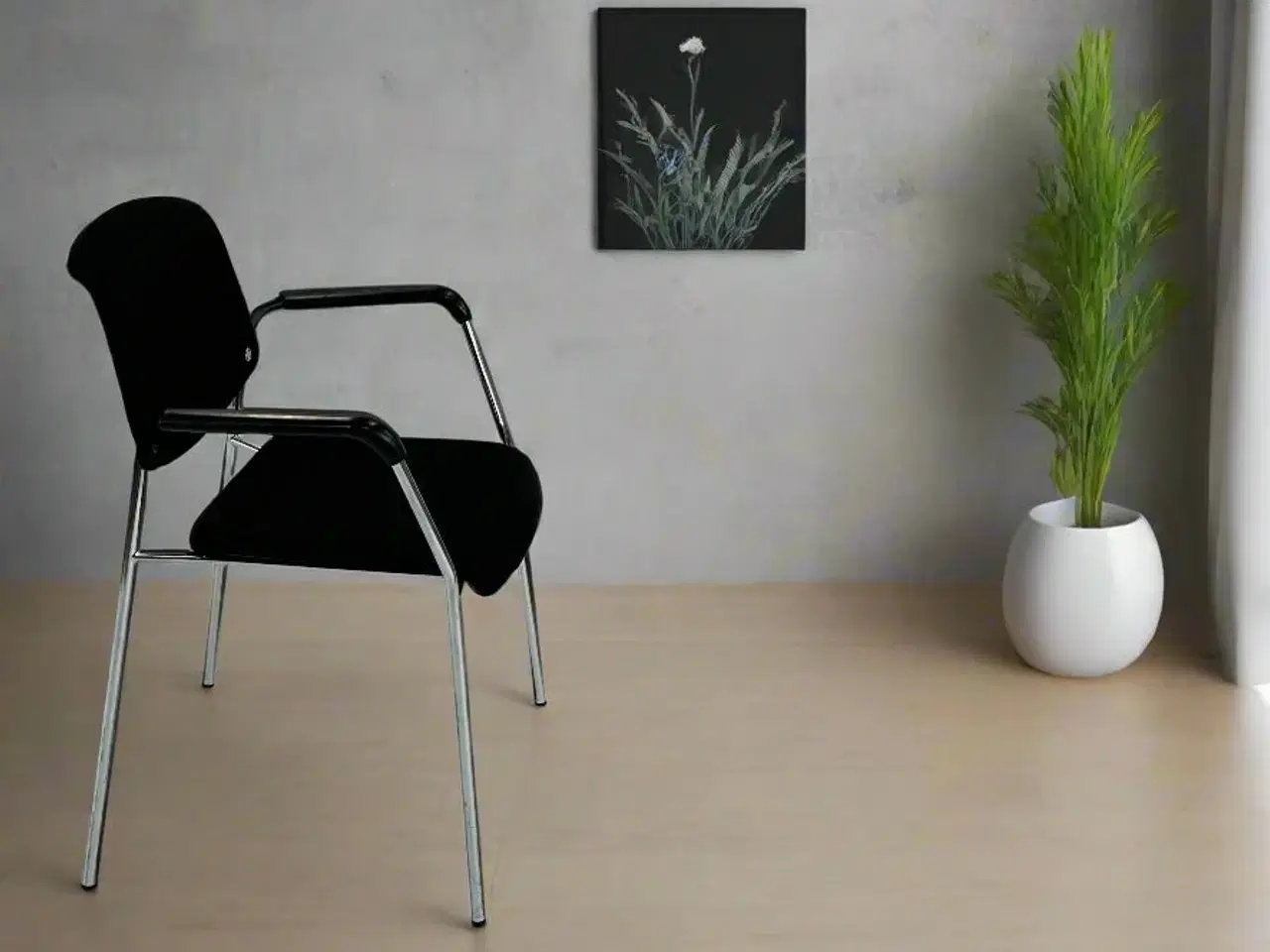 Billede 2 - Magnus Olesen Pause Stol – Sort med Krom Stel