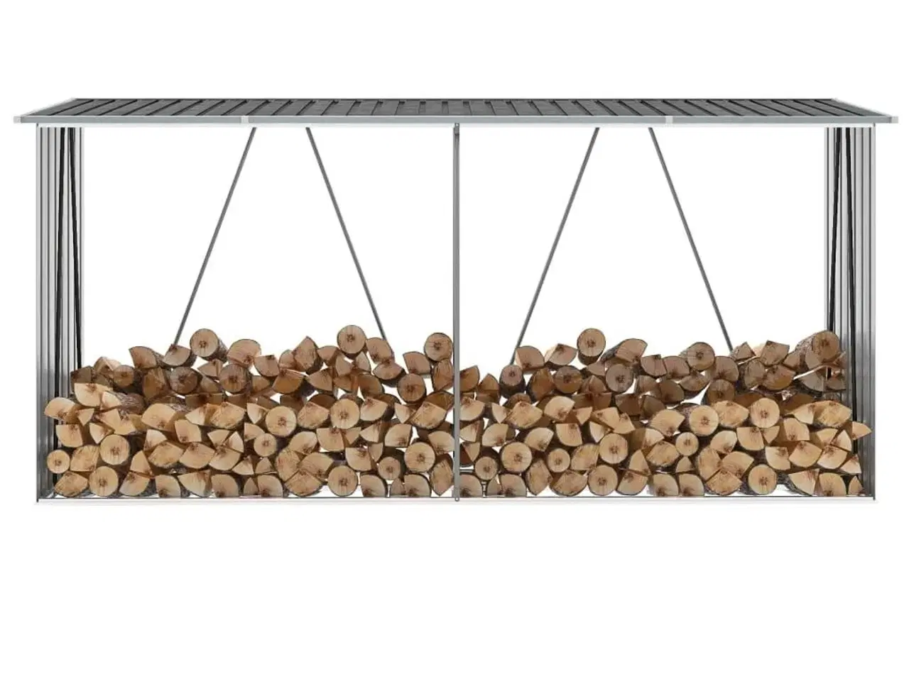 Billede 1 - Brændeskur til haven 330x84x152 cm galvaniseret stål antracitgrå