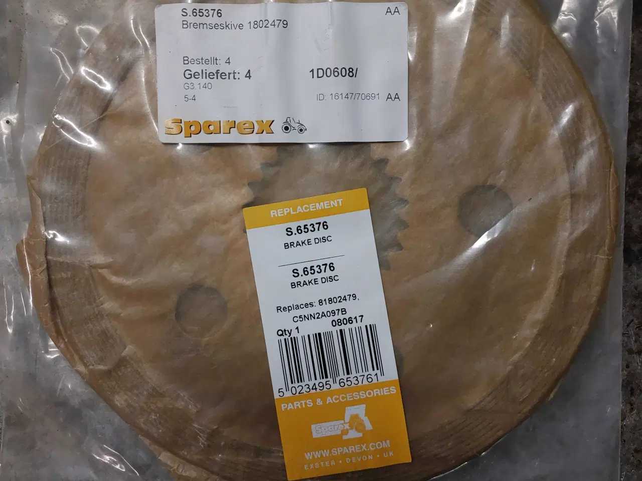 Billede 1 - Bremseskive FORD 3000 4000 S.65376 81802479