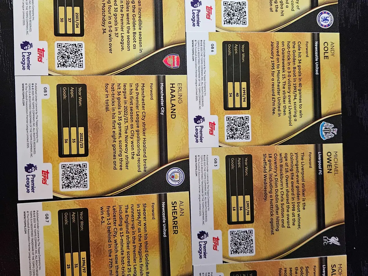 Billede 2 - Topps Golden Boot 7 stk Fodboldkort