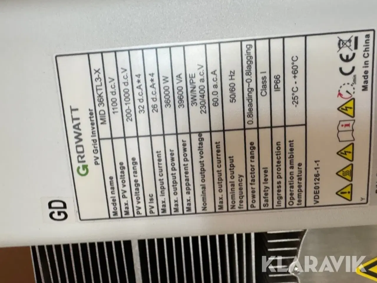Billede 3 - Solcelleinverter Growatt MID 36KTL3-X
