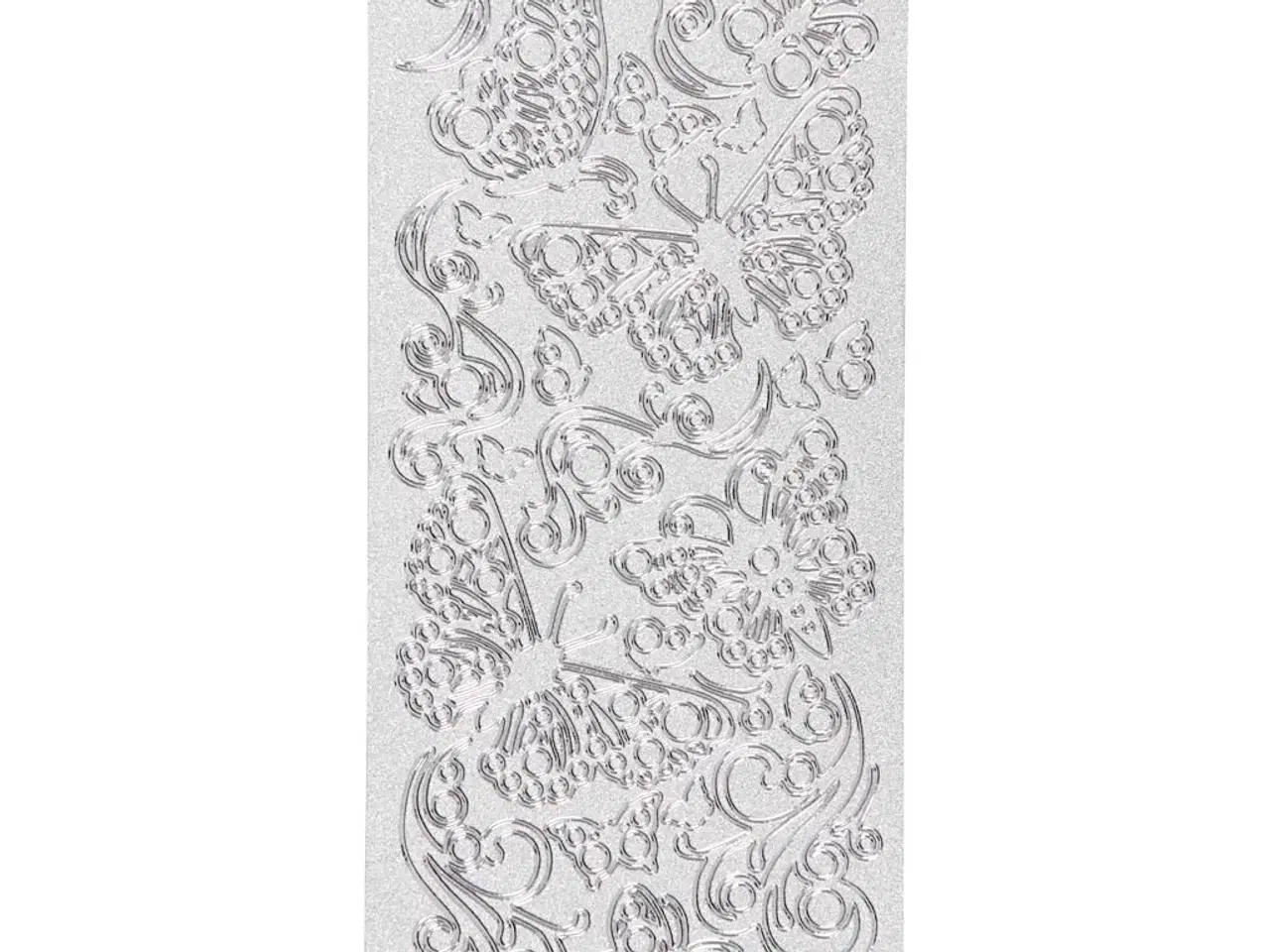 Billede 1 - Stickers, sommerfugle, ark 10x23 cm, sølv, 1 ark