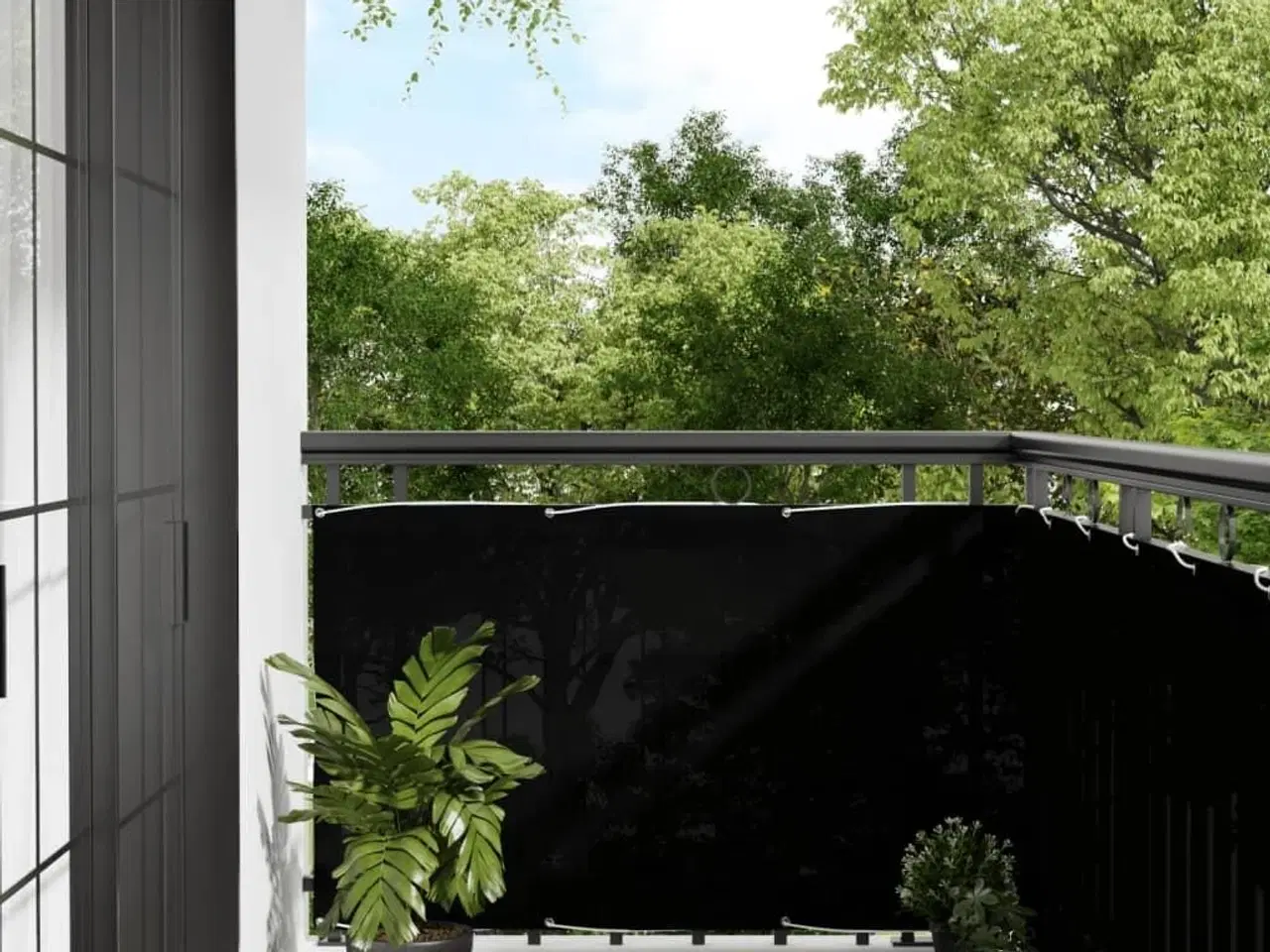 Billede 1 - Altanafskærmning 90x700 cm 100 % polyester sort