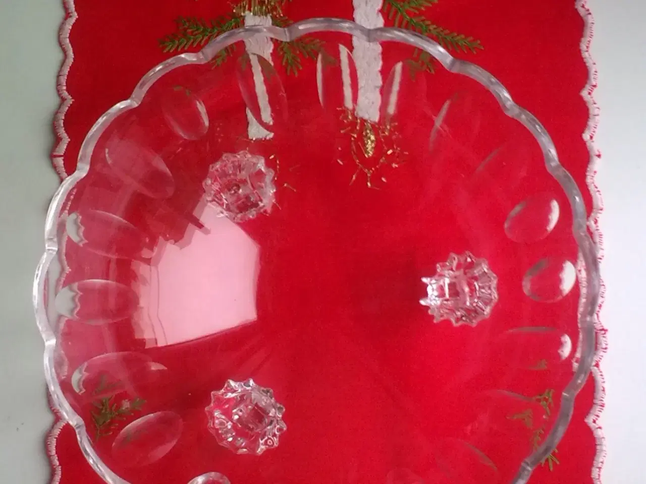 Billede 2 - Gammel dansk glasskål på tre sneglefødder