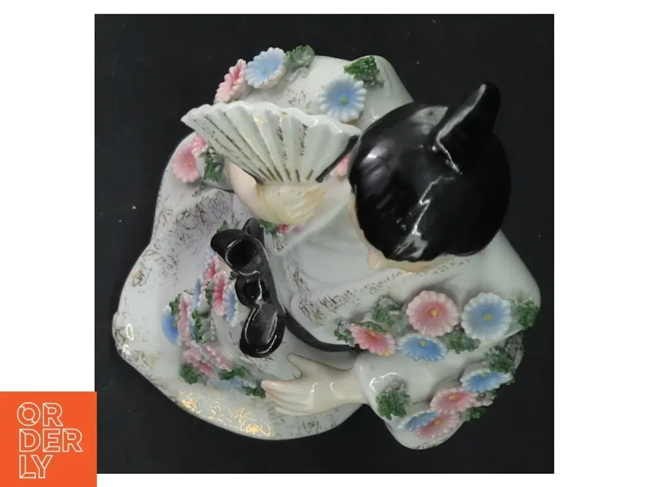 Billede 6 - Porcelænsfigur af geisha med vifte