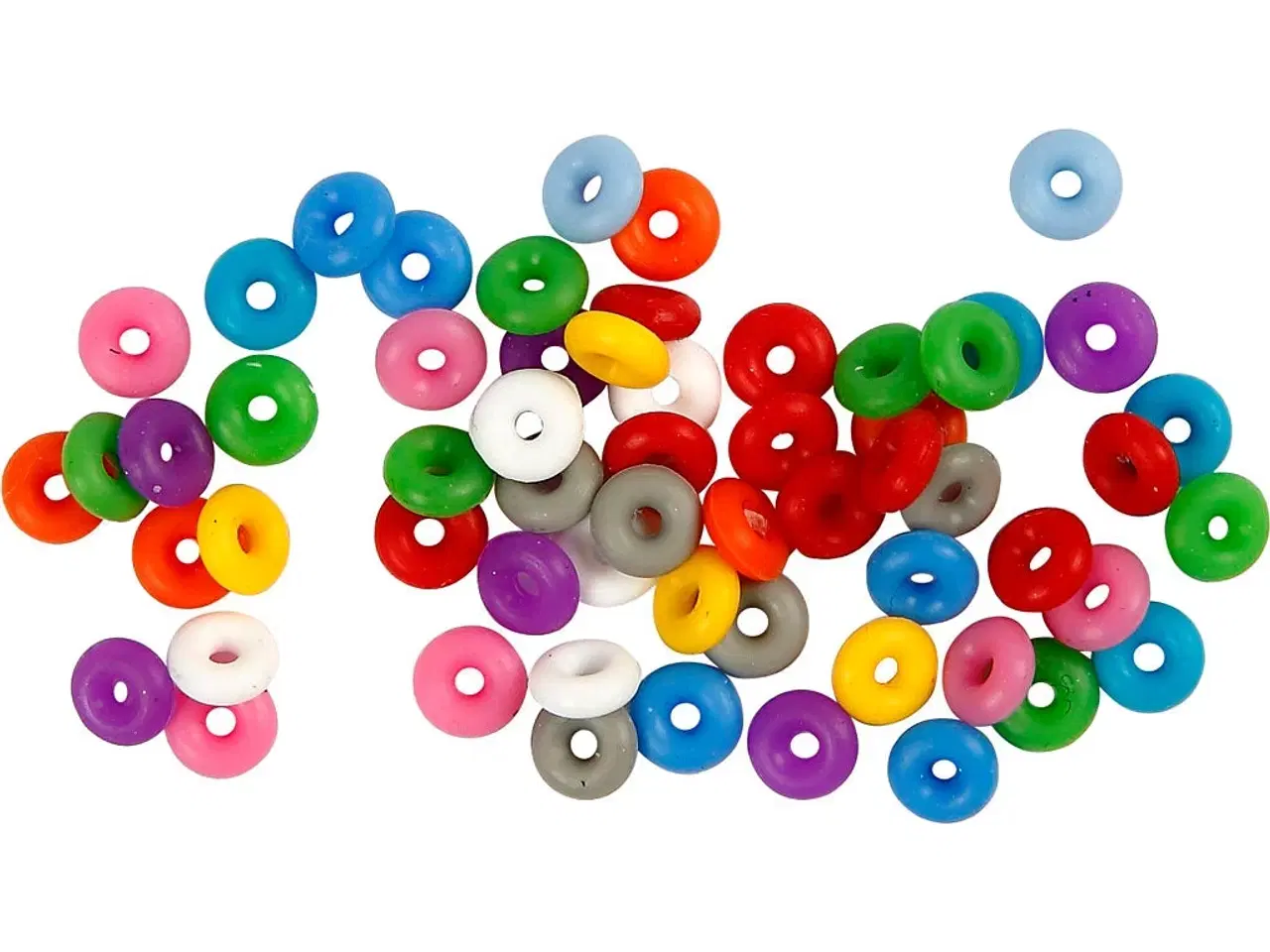 Billede 1 - Farverige Stopringe til DIY - 48 stk. i Assorterede Farver