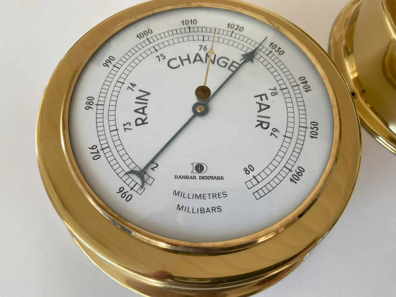 Billede 4 - Danbar Denmark skibsur og barometer i messing