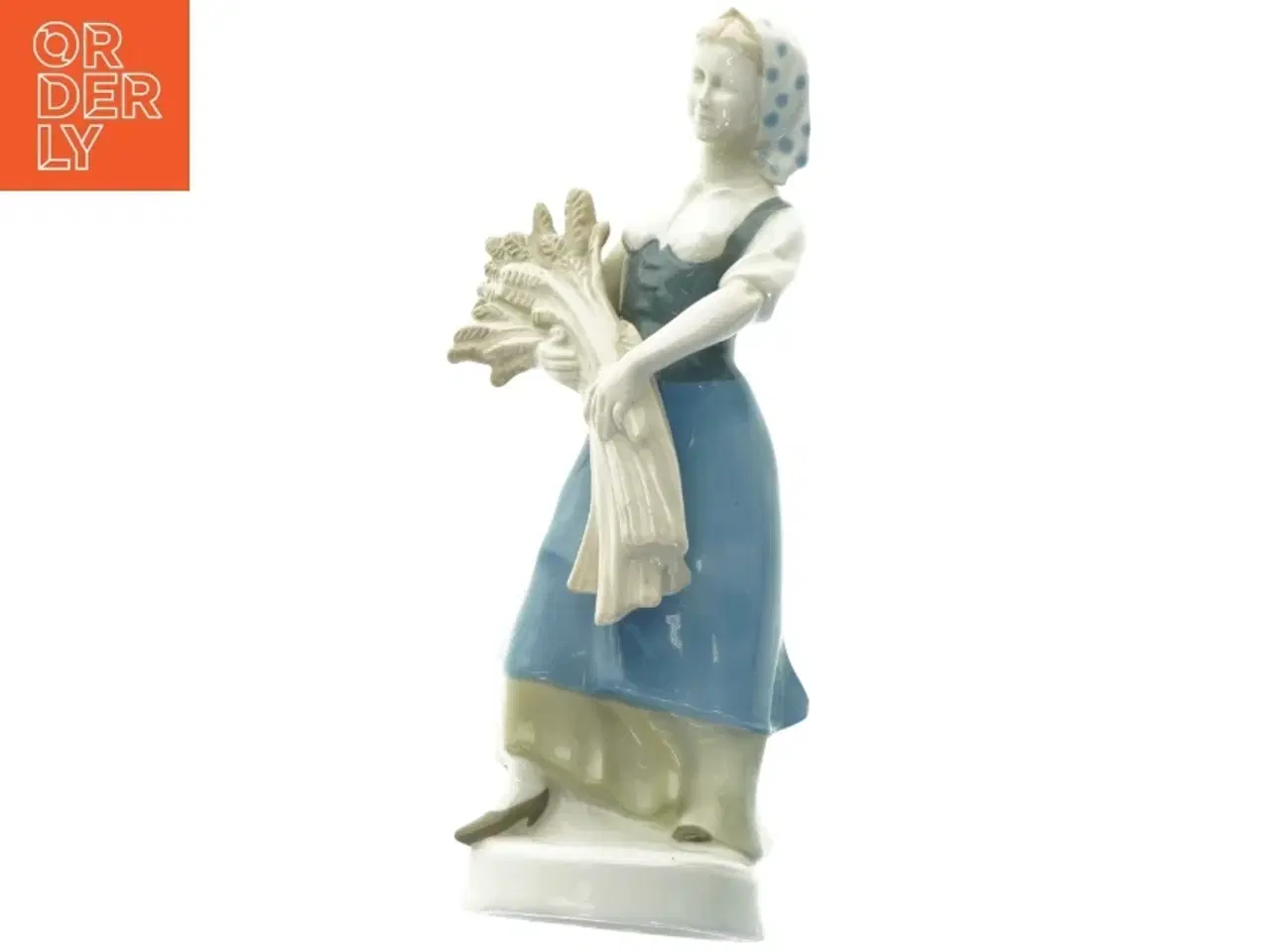 Billede 2 - Porcelænsfigur af kvinde med korn (str. 23 cm)