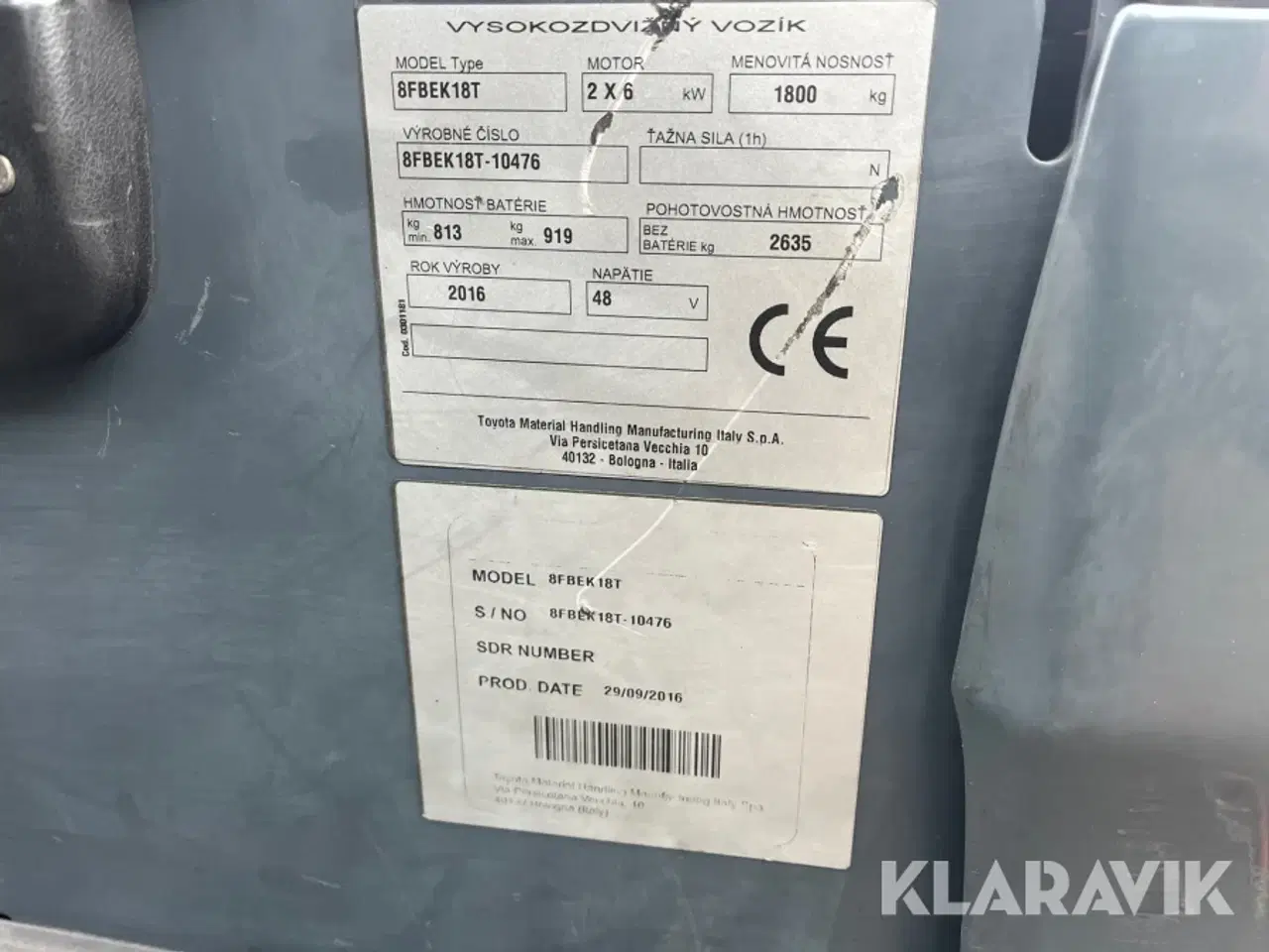 Billede 5 - El-truck Toyota Traigo 48 - 1800kg