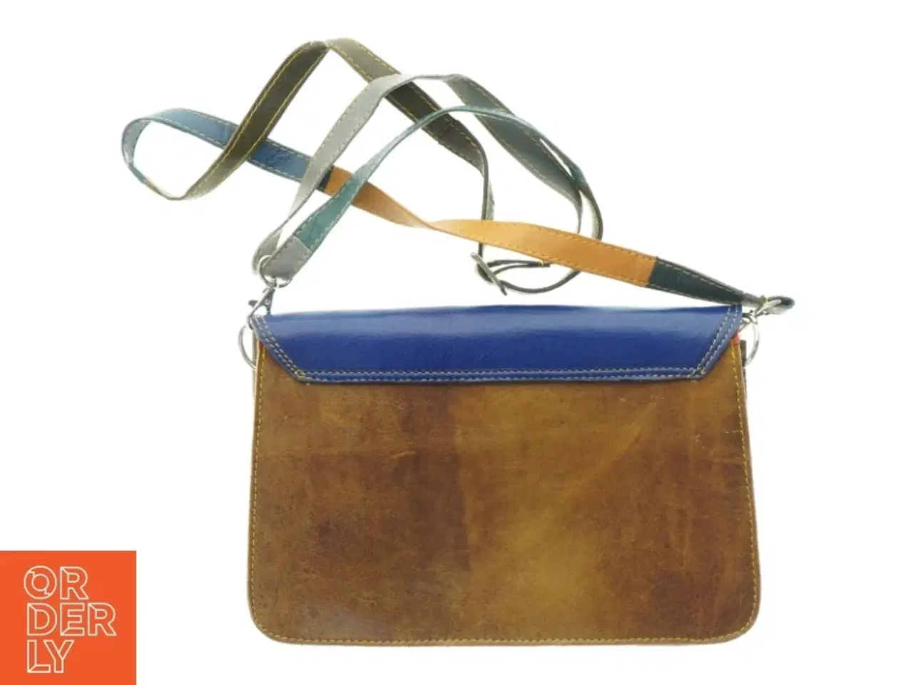 Billede 2 - Farverig lædertaske (str. 28 x 19 cm)