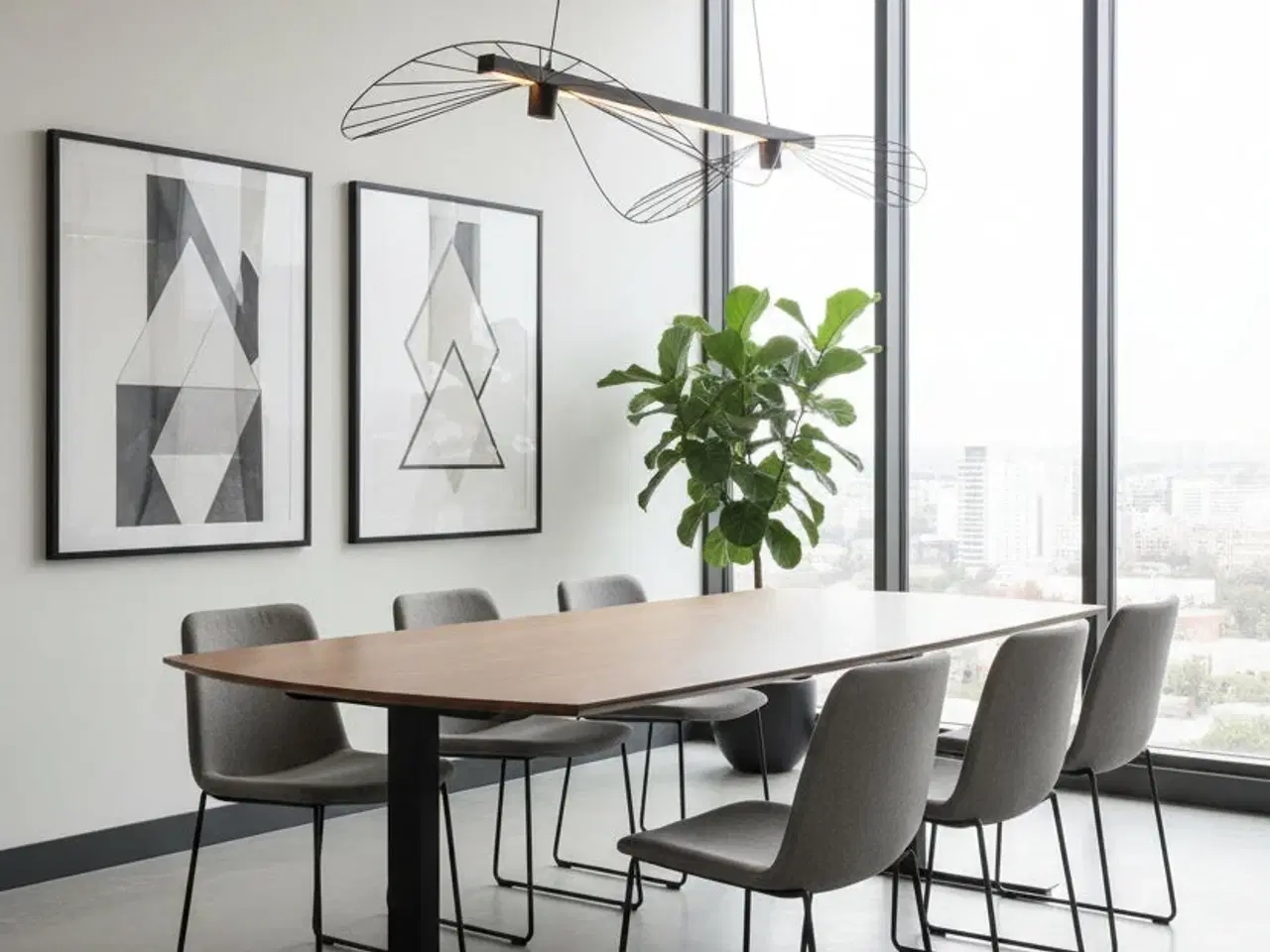 Billede 2 - Dencon Delta Bord – Natur/Sort Stel 220x100x74 cm