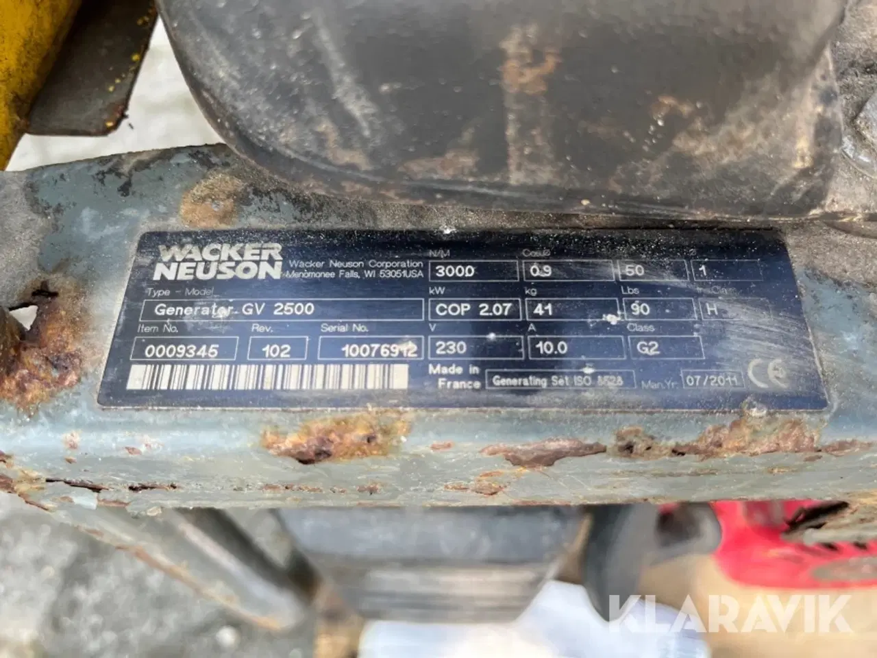 Billede 8 - Generator Wacker Neuson GV2500 3 styk