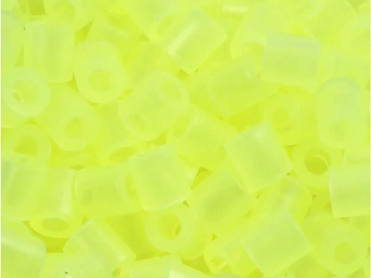 Billede 1 - Rørperler, str. 5x5 mm, hulstr. 2,5 mm, medium, gul neon (32223), 1100stk./ 1 pk.