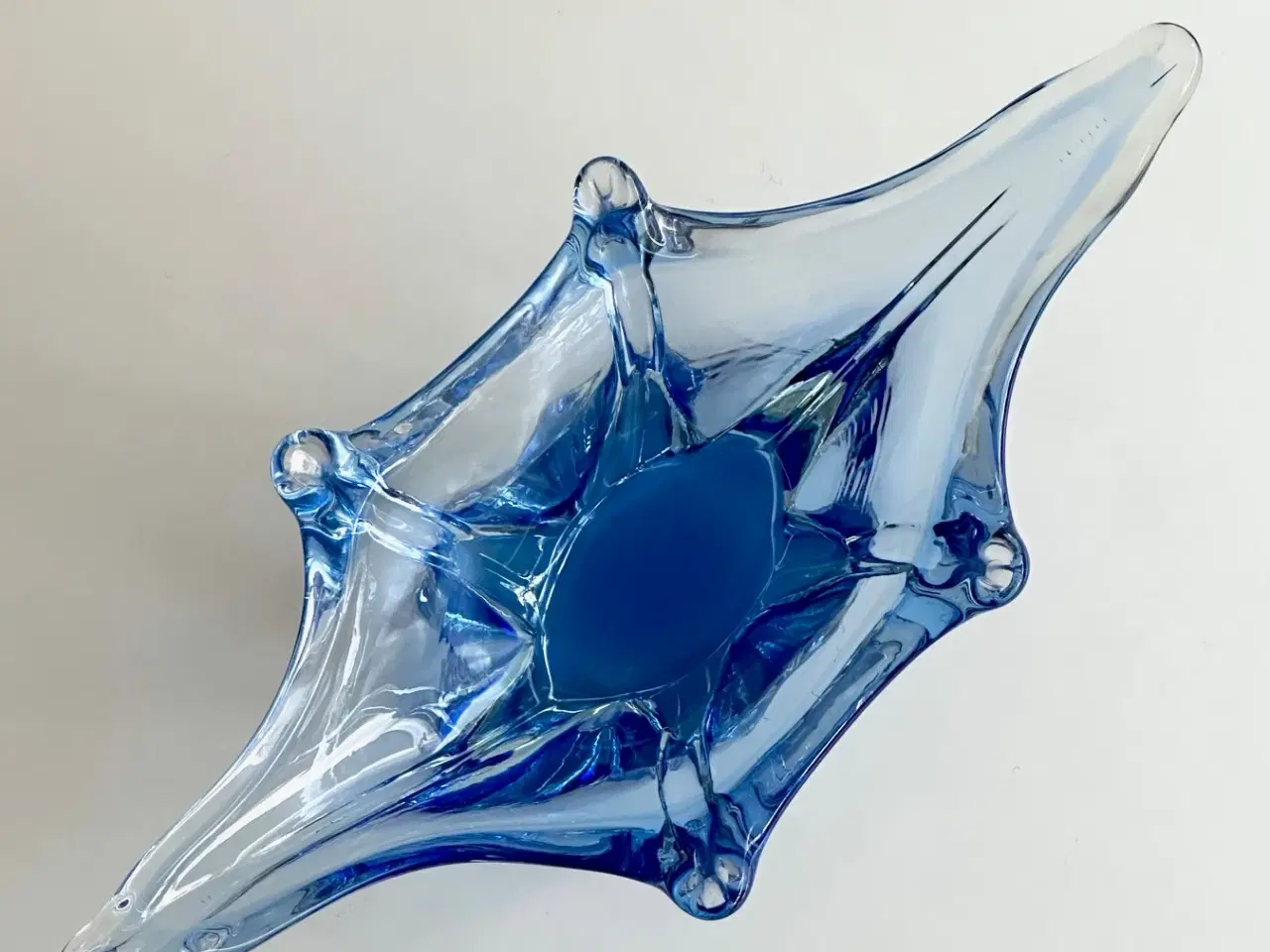 Billede 4 - Flammeskål, blå krystal