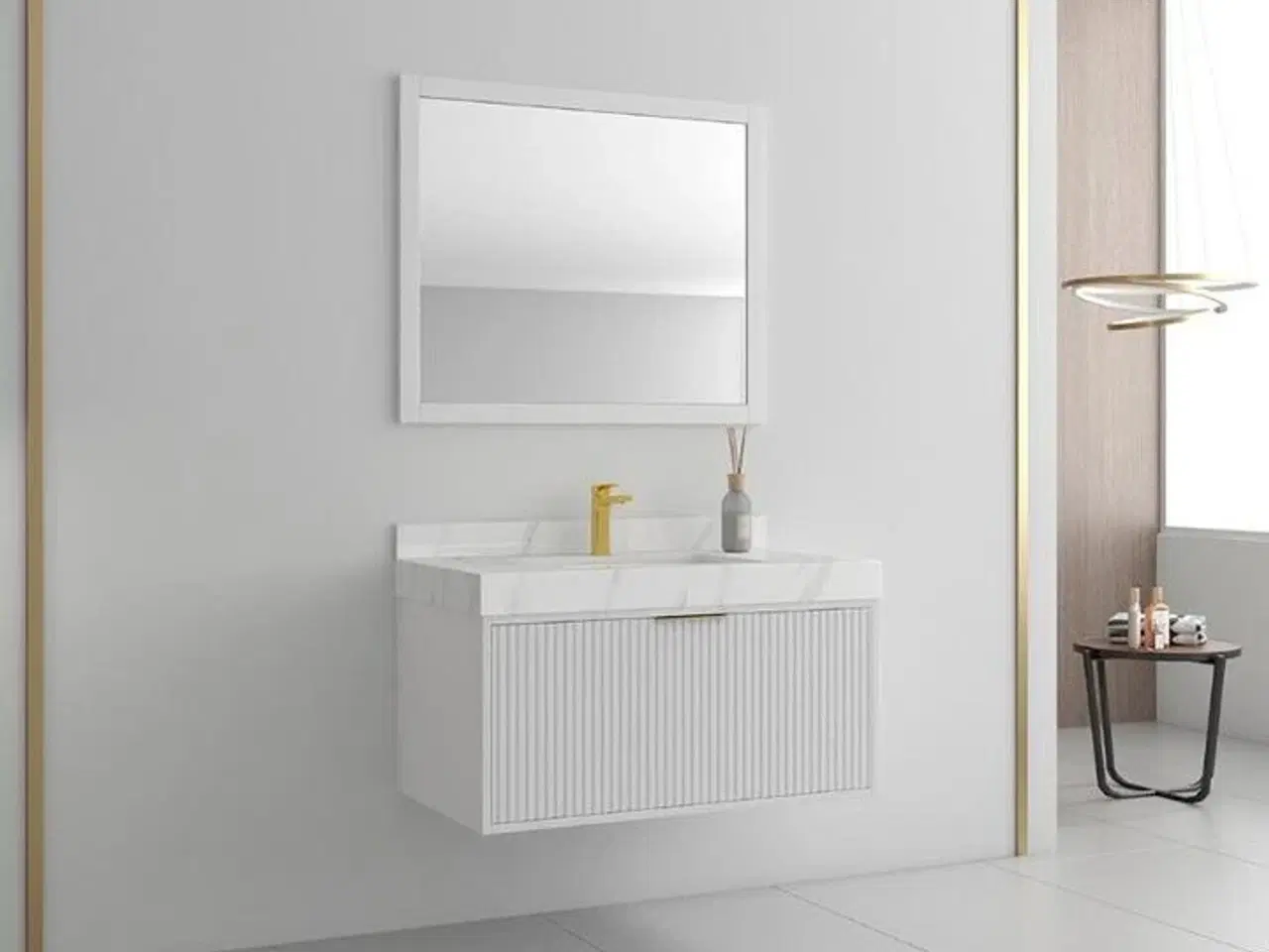 Billede 1 - Baderumsmøbel, Auburn, White, 90