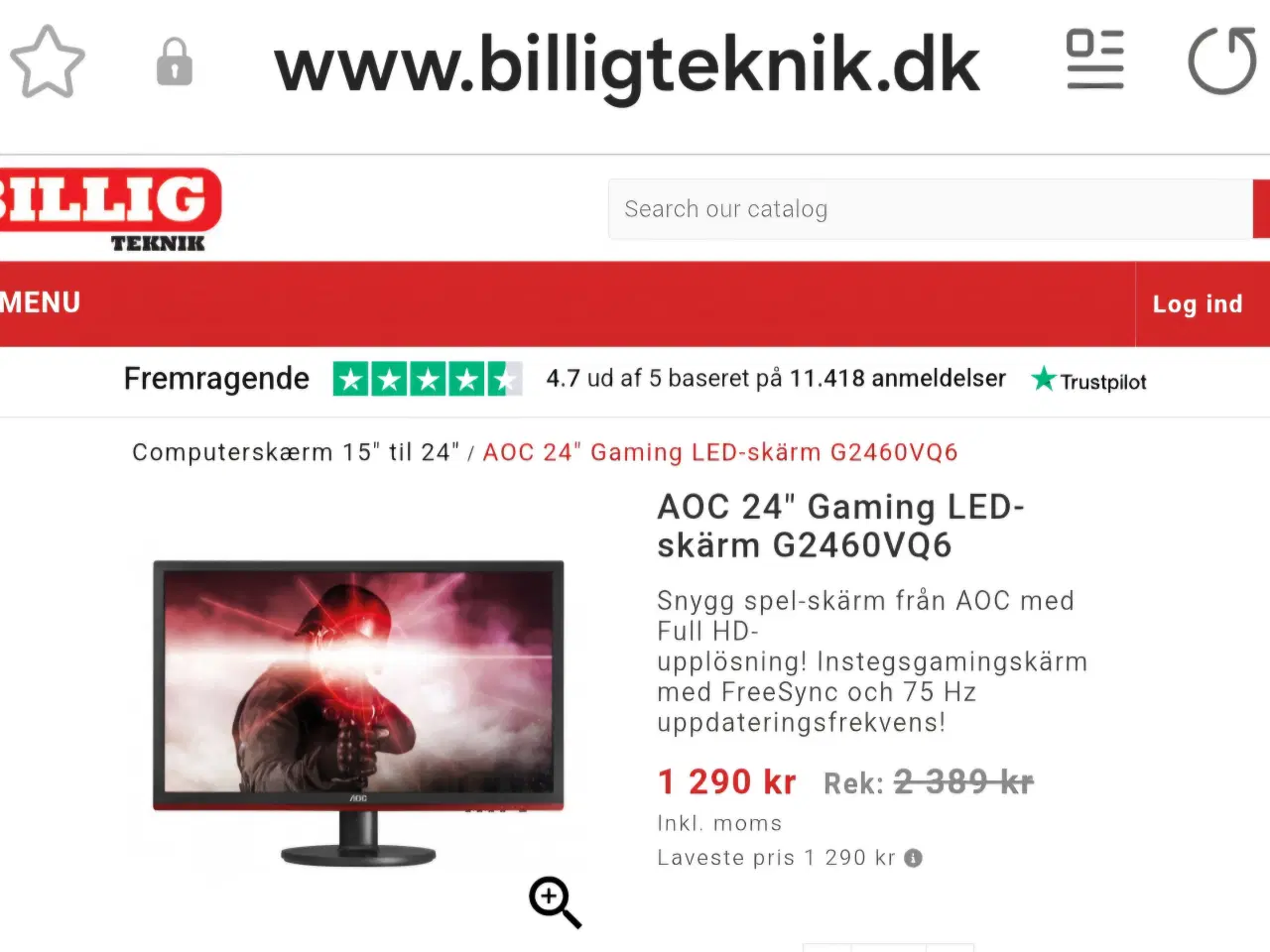 Billede 2 - i5 Gamer Pc + 24" Gaming Skærm