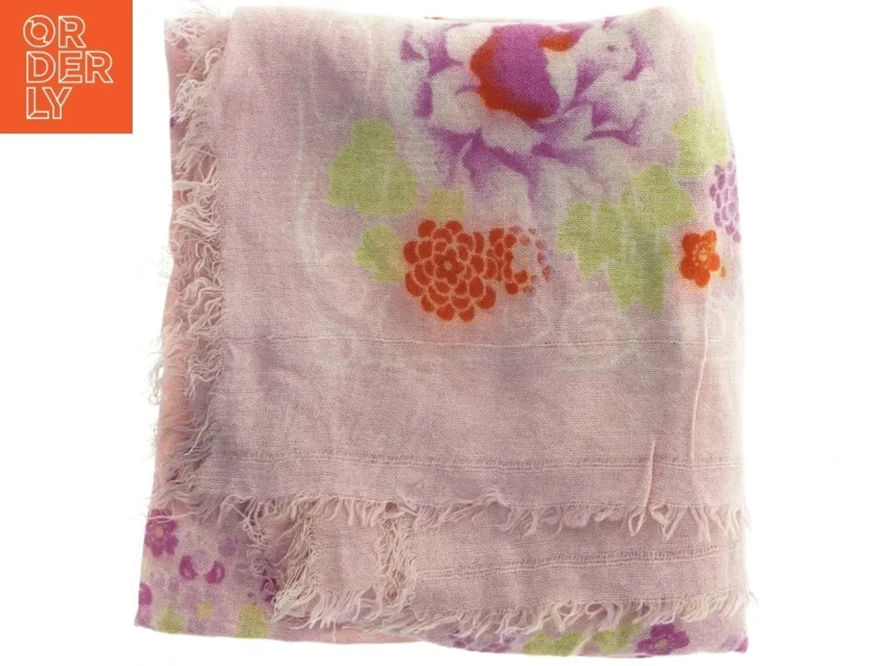 Billede 1 - Blomstret tørklæde (str. 90x105 cm)