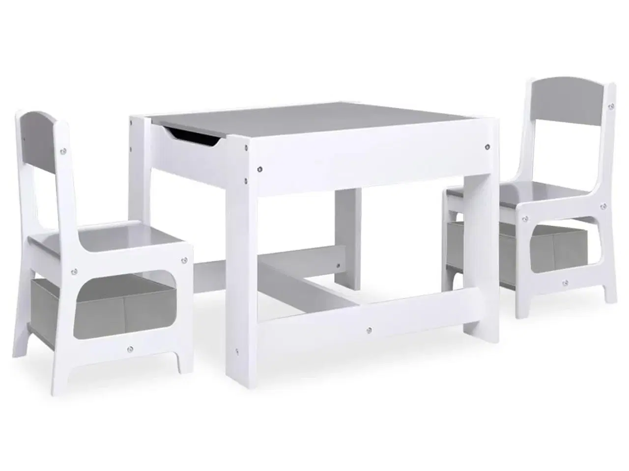 Billede 2 - Børnebord med 2 stole MDF hvid