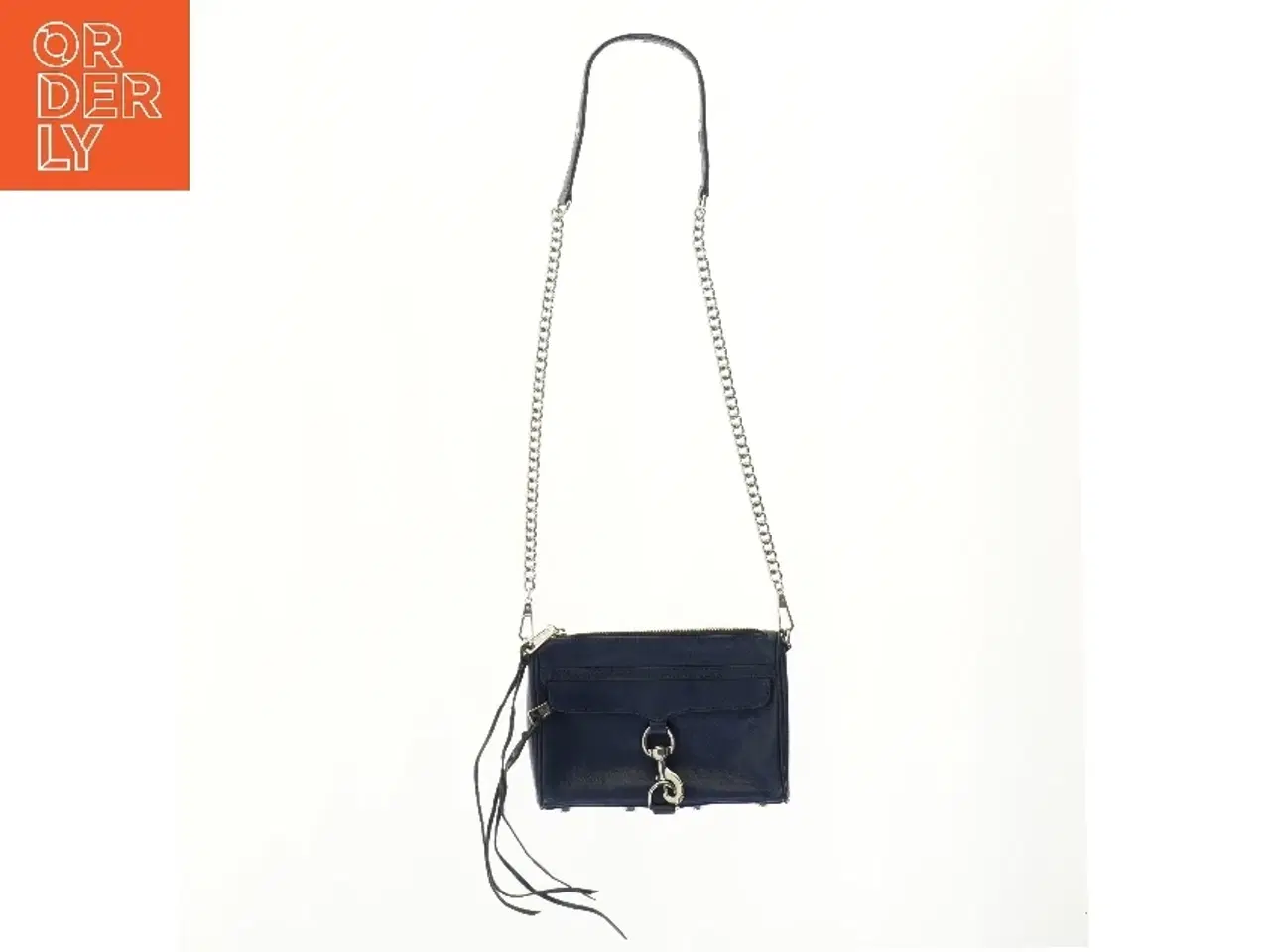 Billede 1 - Blå skuldertaske i skind med kæderem fra Rebecca Minkoff (str. 24x16 cm)