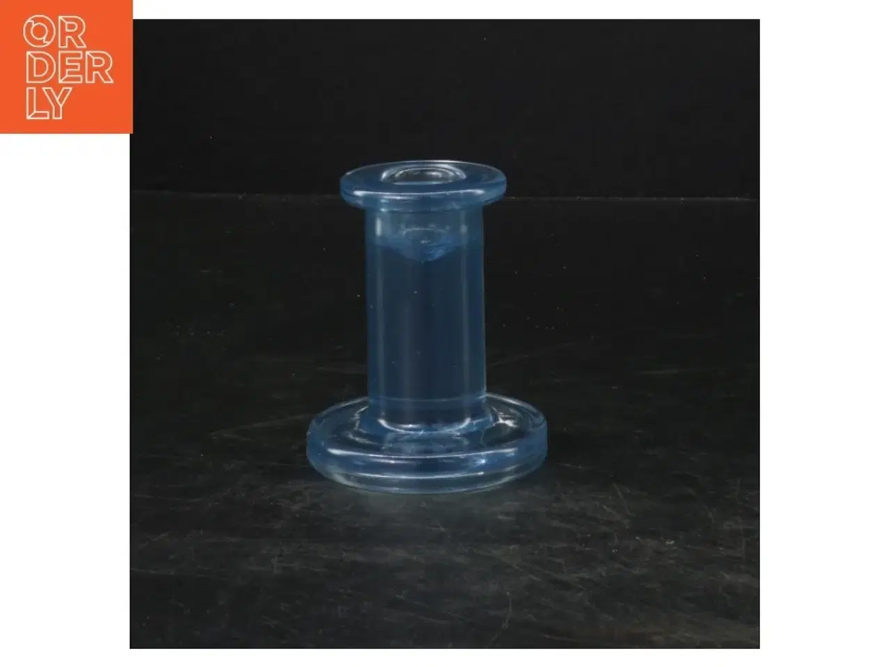 Billede 1 - Lille blå vase / lysholder (str. 8 cm)