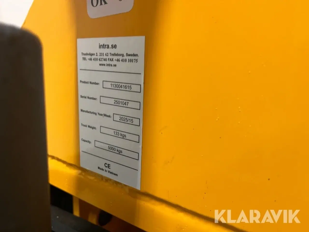 Billede 10 - Palleløfter Intra.se 5000 kg