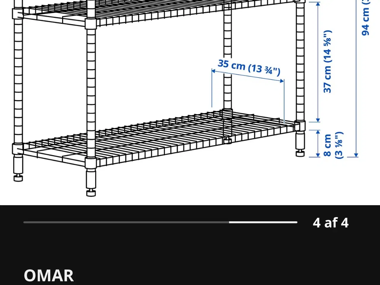 Billede 1 - Ikea Omar reol stor og lille