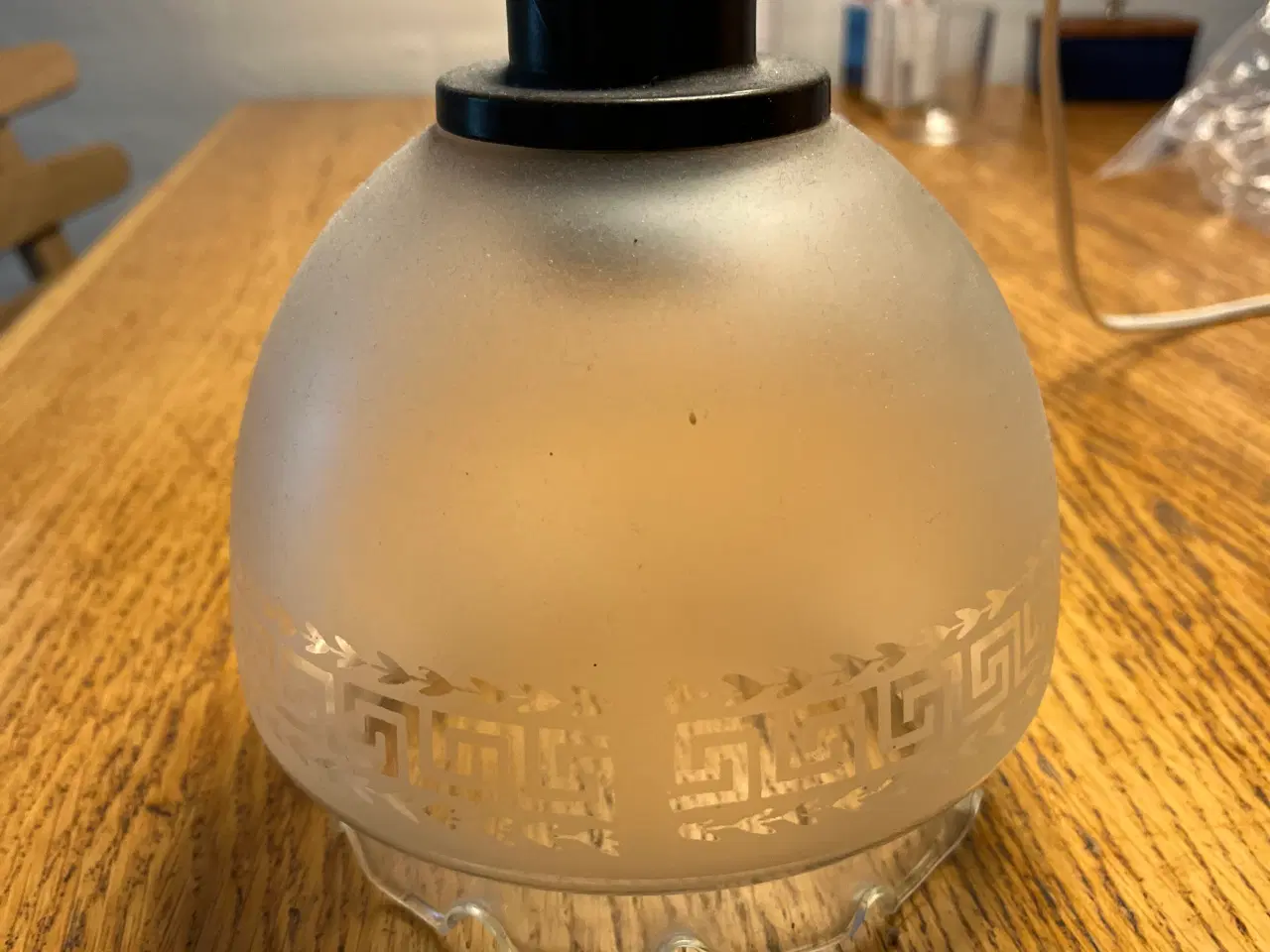 Billede 1 - Antik lampe af klart glas