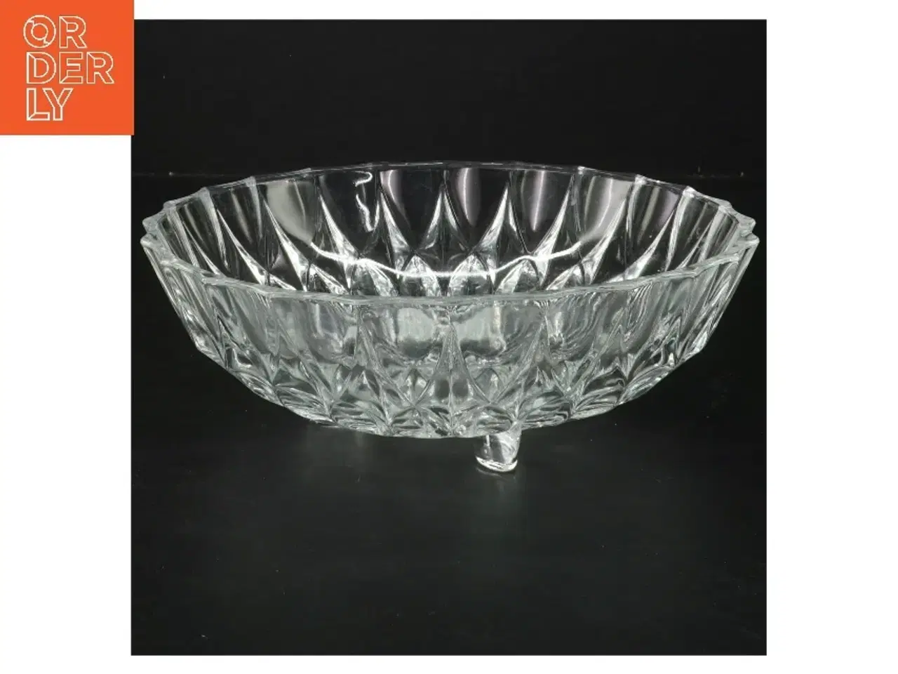 Billede 1 - Glas skål med mønster (str. Ø 20 cm)