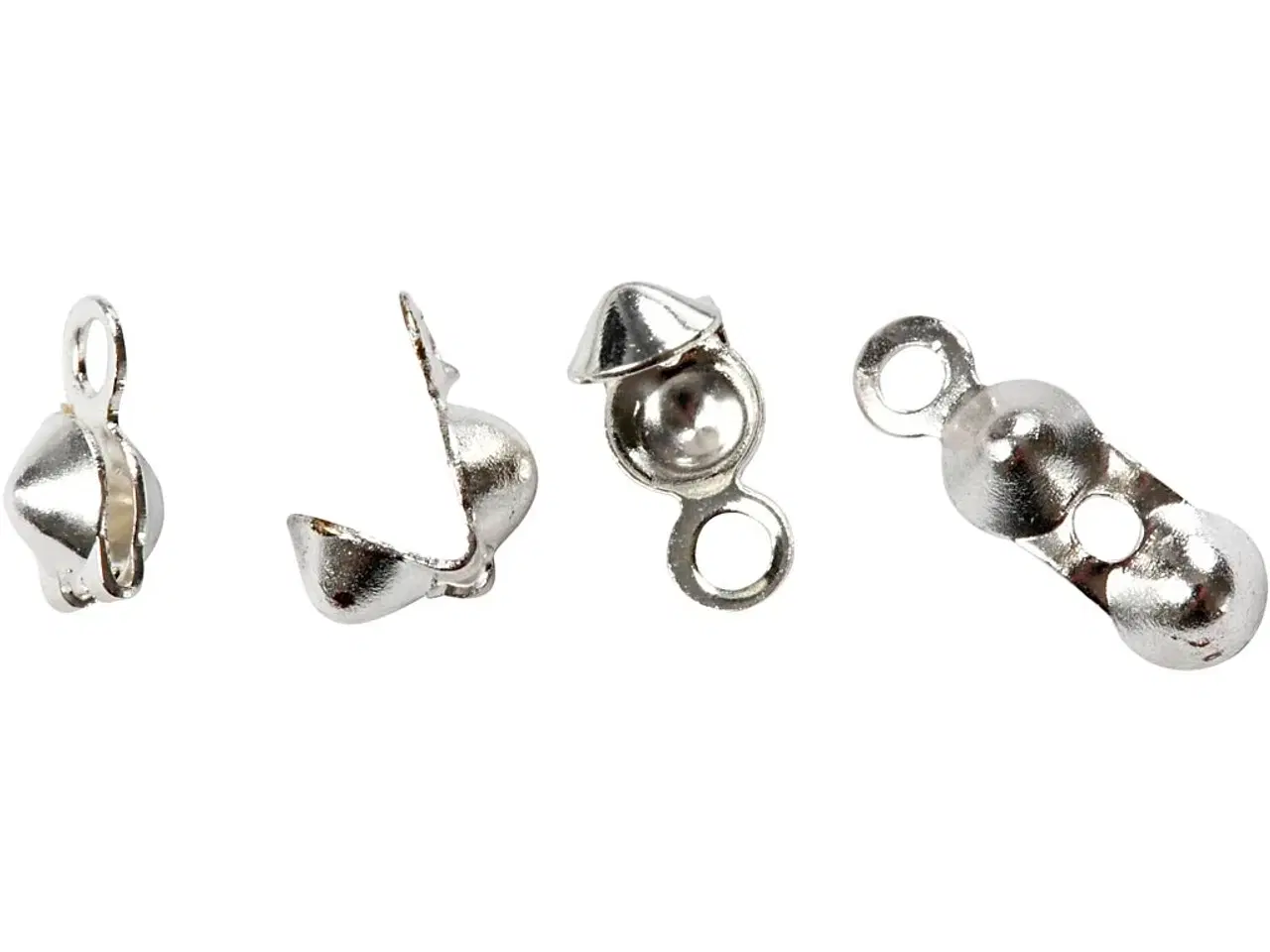Billede 1 - Knudeskjulere med øje, L: 8 mm, diam. 3 mm, forsølvet, 100stk./ 1 pk.